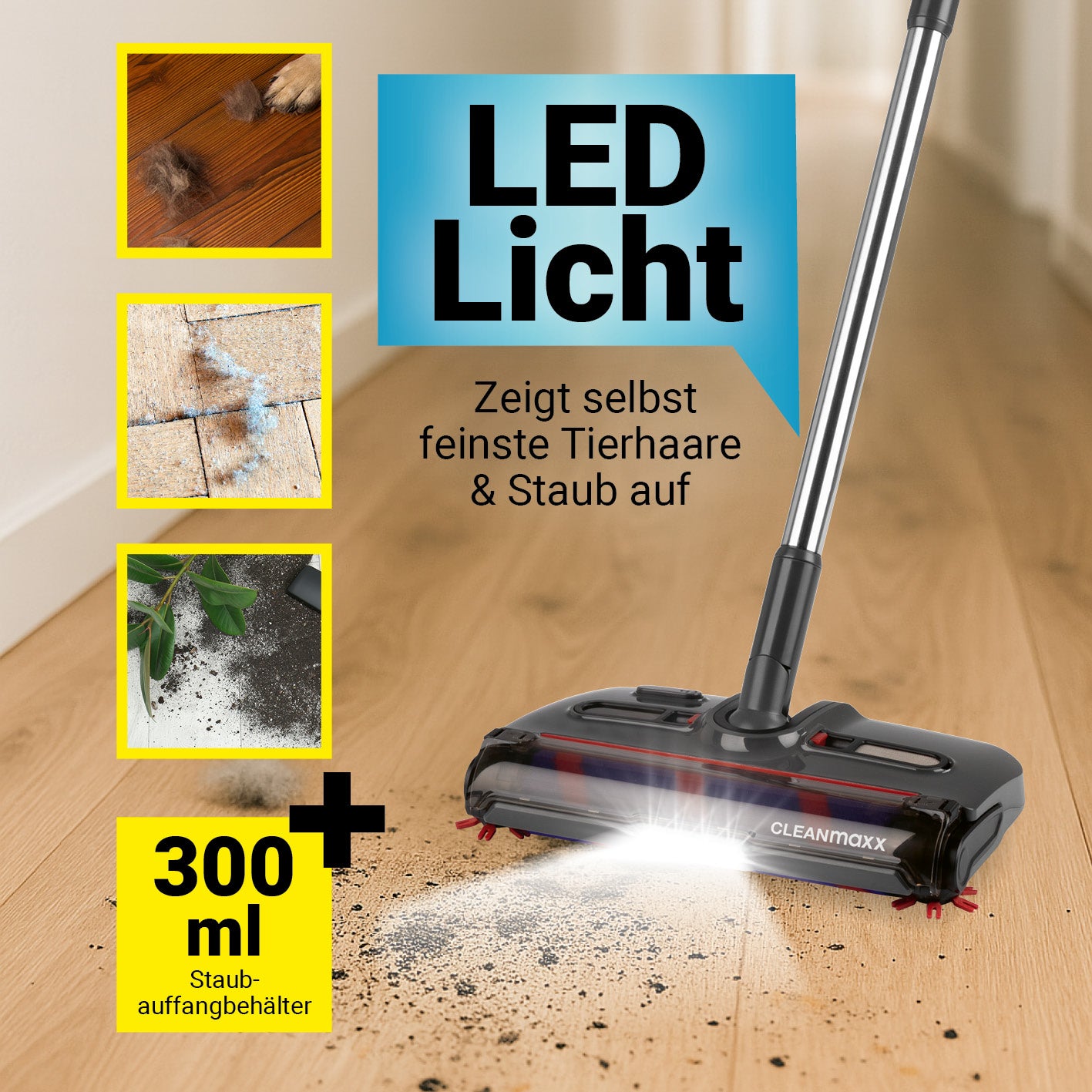 Akkubesen mit LED-Beleuchtung