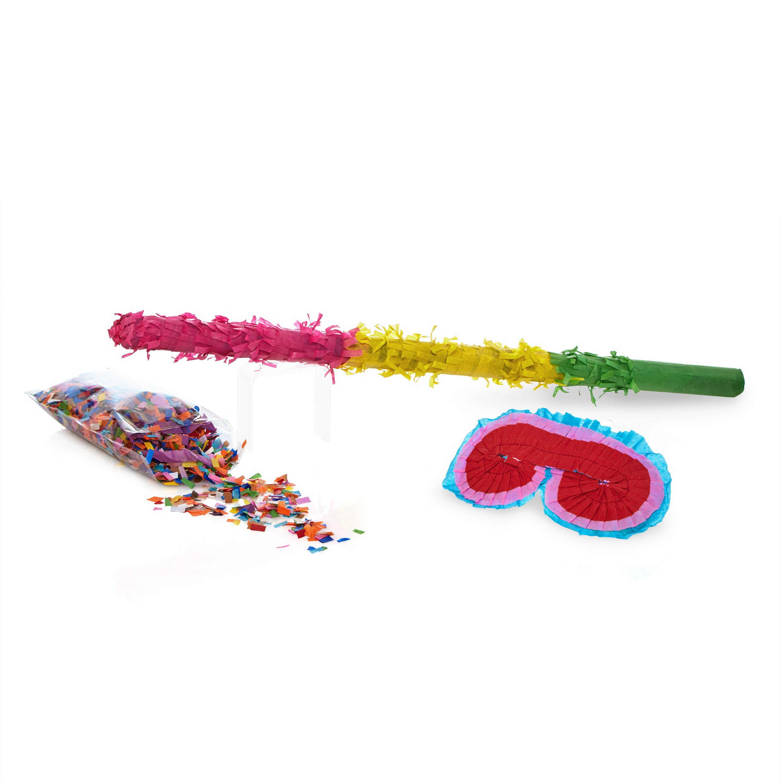Pinata Set zum Befüllen inkl. Schläger & Augenbinde "Beat The Virus"