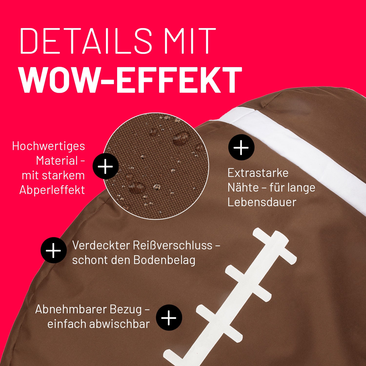Football-Sitzsack (300 L) - indoor & outdoor