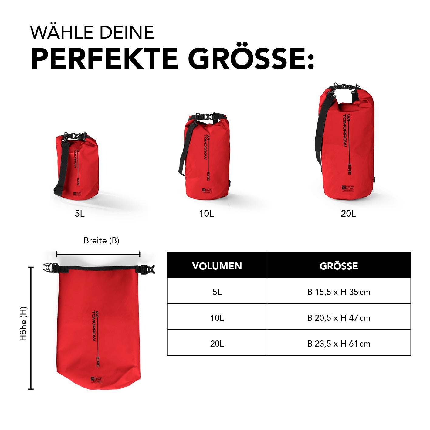 Dry Bag 20L - Style 02 - Rot
