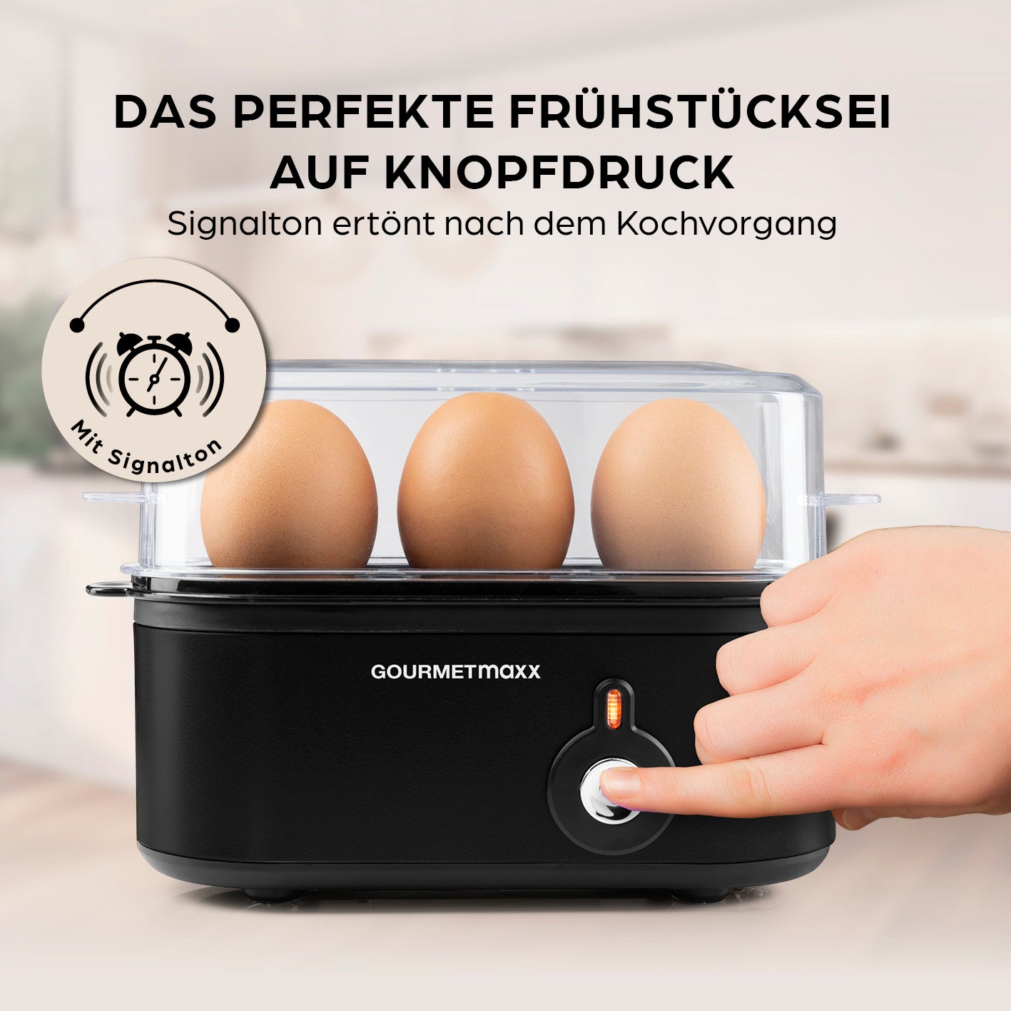 Design-Eierkocher 3 Eier - Schwarz