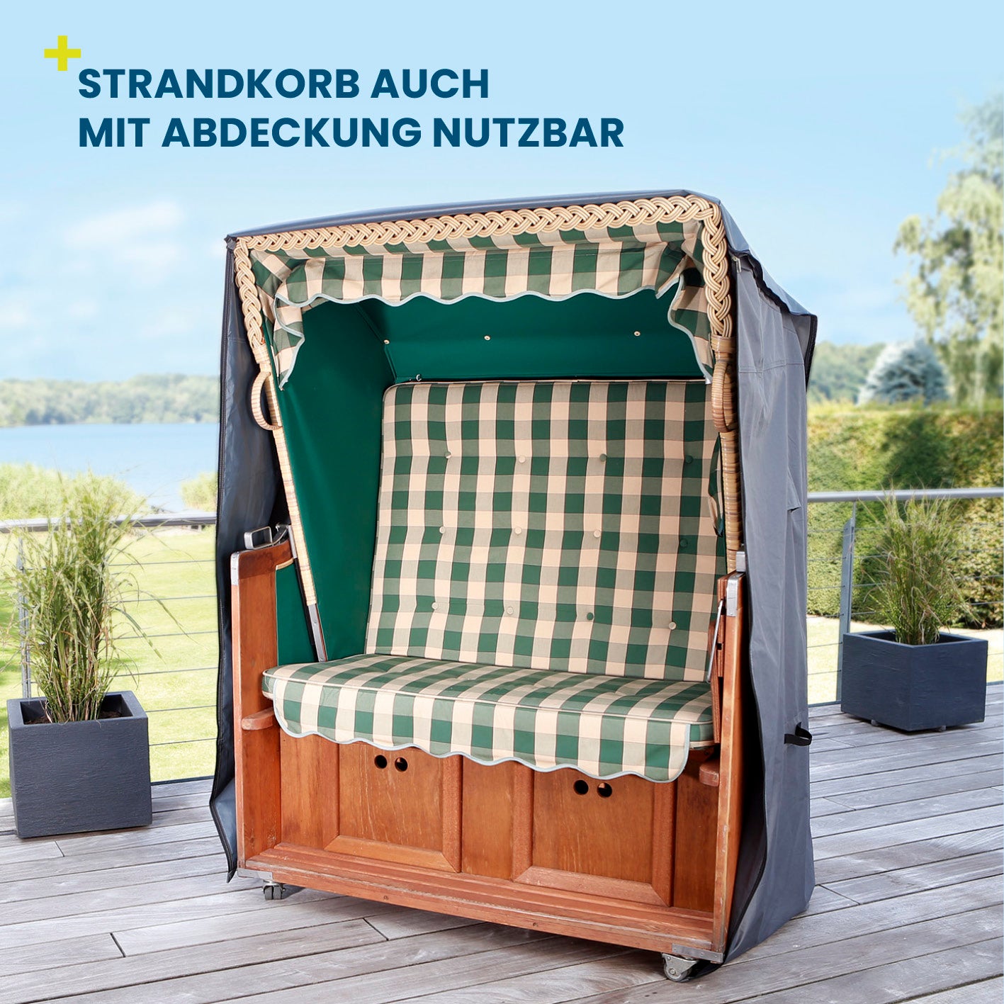 Strandkorb Schutzhülle L/XL - 140 x 100 x 165/140 cm - grau