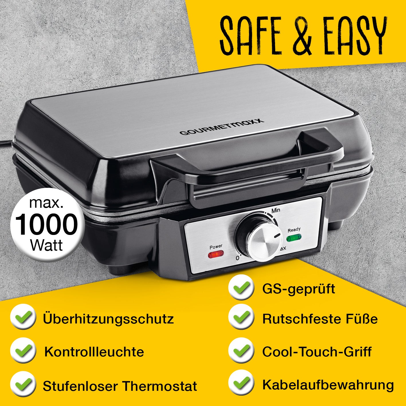 Waffeleisen für Belgische Waffeln