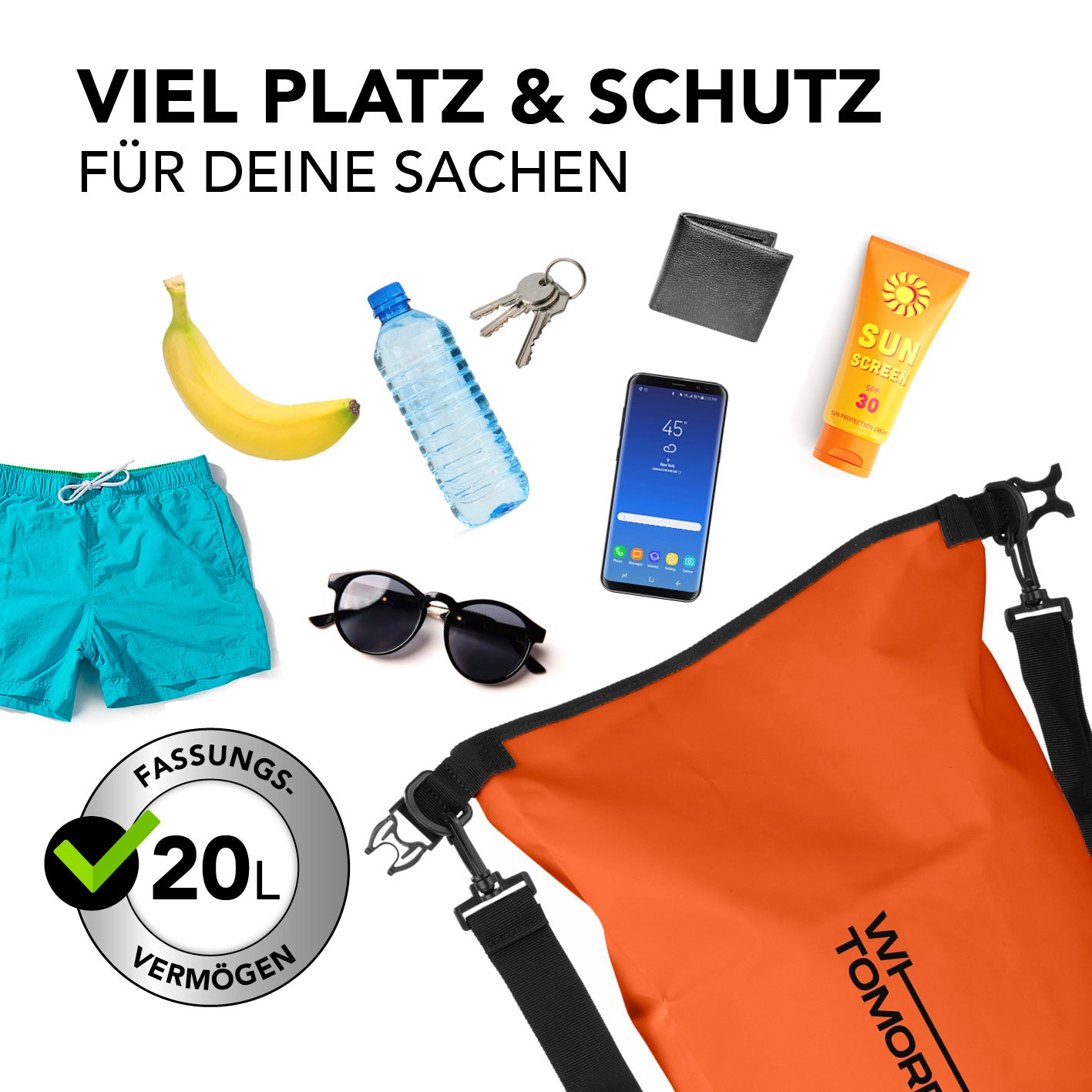 Dry Bag 20L - Style 02 - Orange