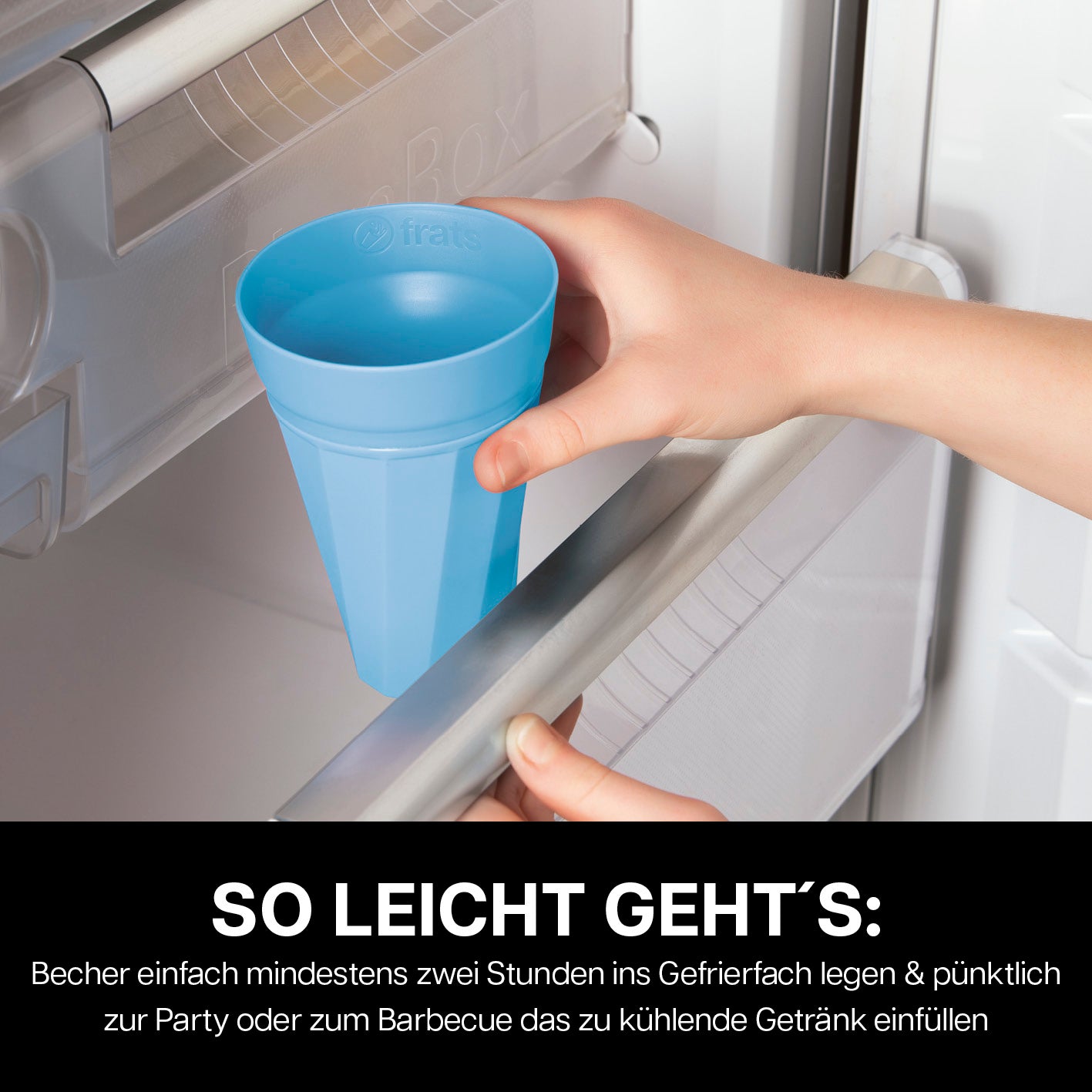 Trinkbecher 300ml - Selbstkühlend - 6er-Set - Blau