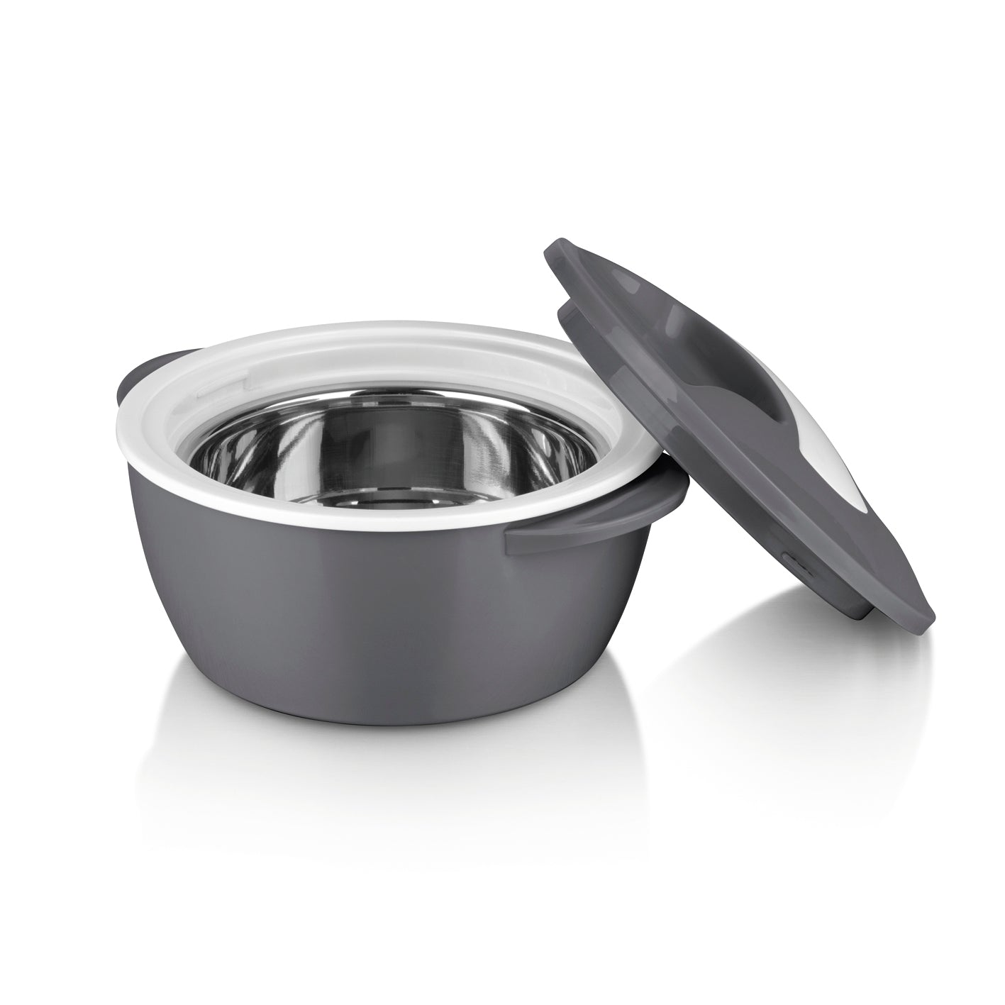 Thermo-Schüssel Mikrowelle - 450 ml - grau/weiß