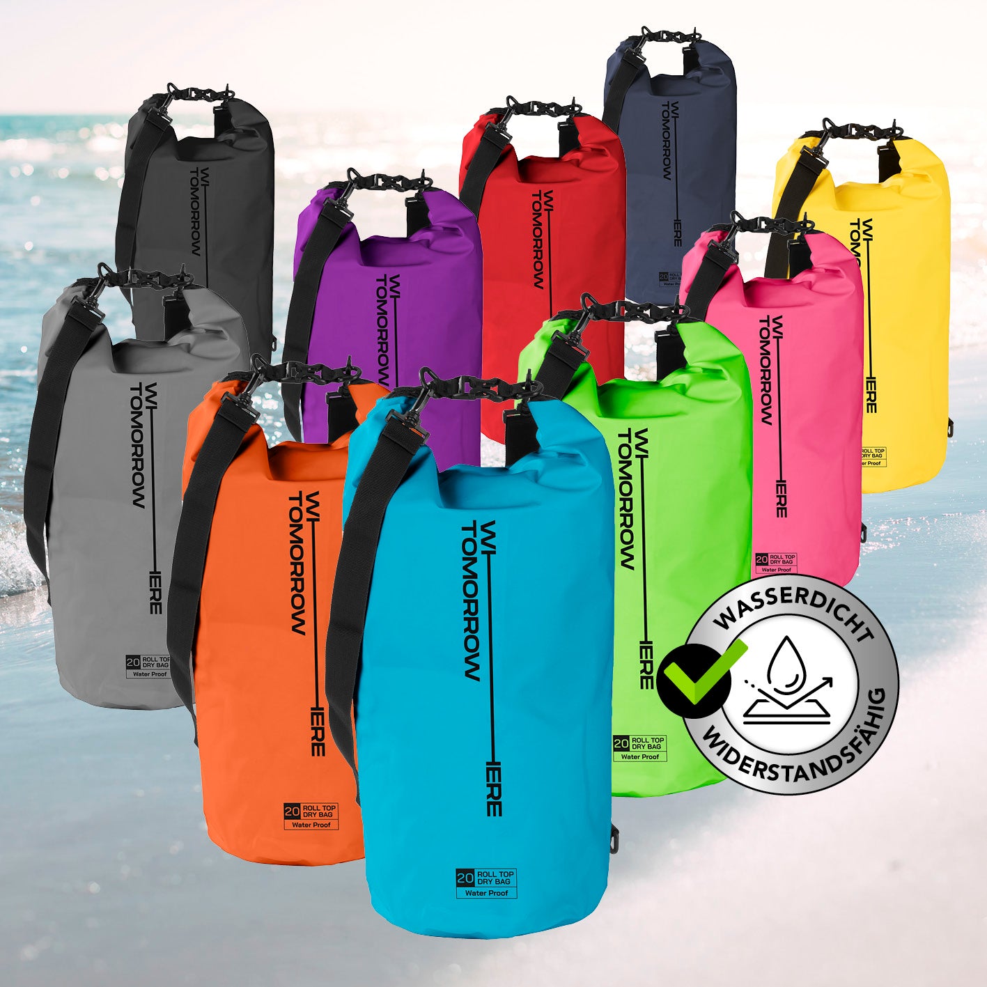Dry Bag 20L - Style 02 - Himmelblau