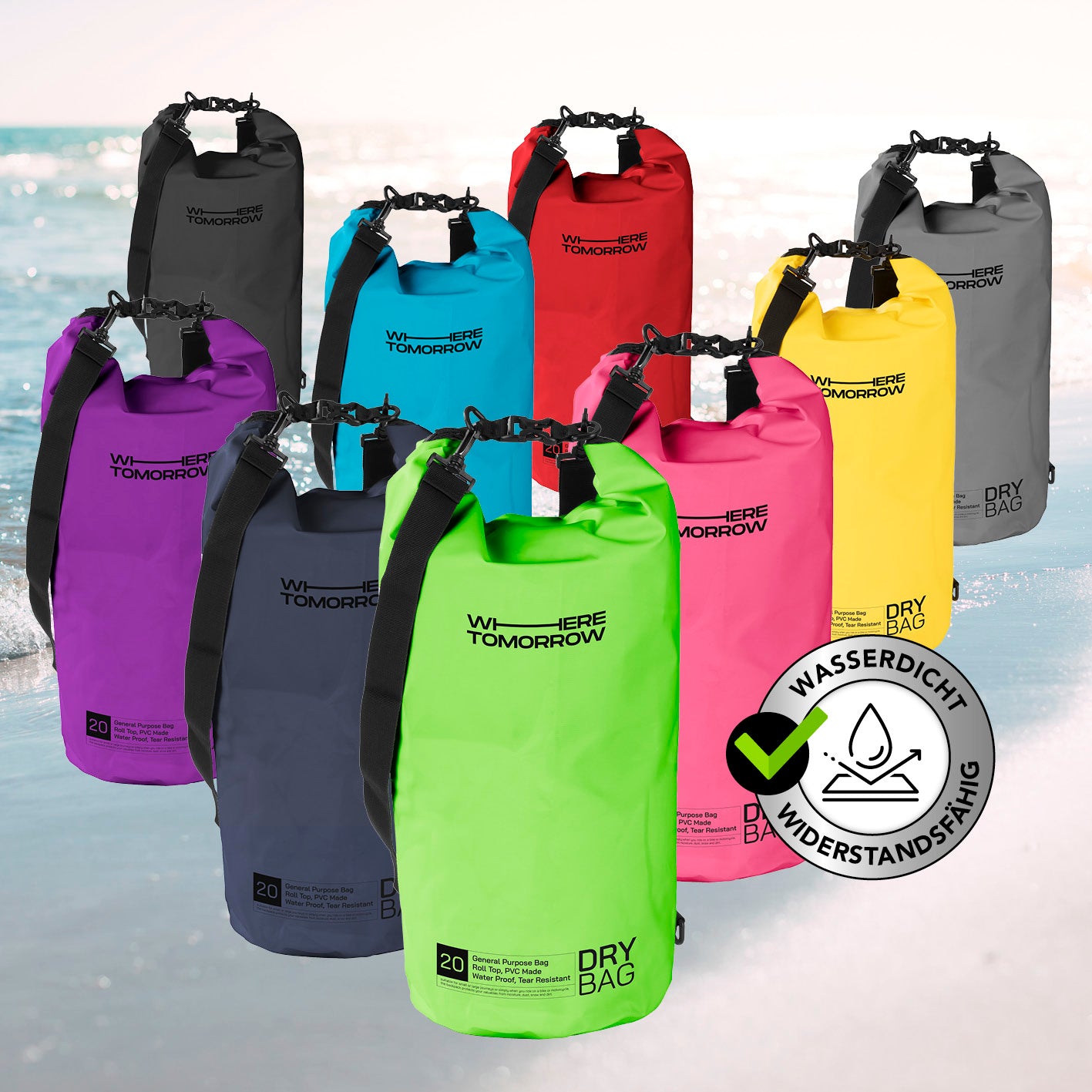 Dry Bag 20L - Style 01 - Grün
