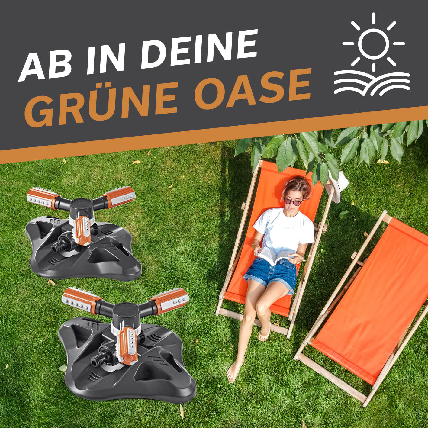 360°-Gartensprinkler - 2er-Set