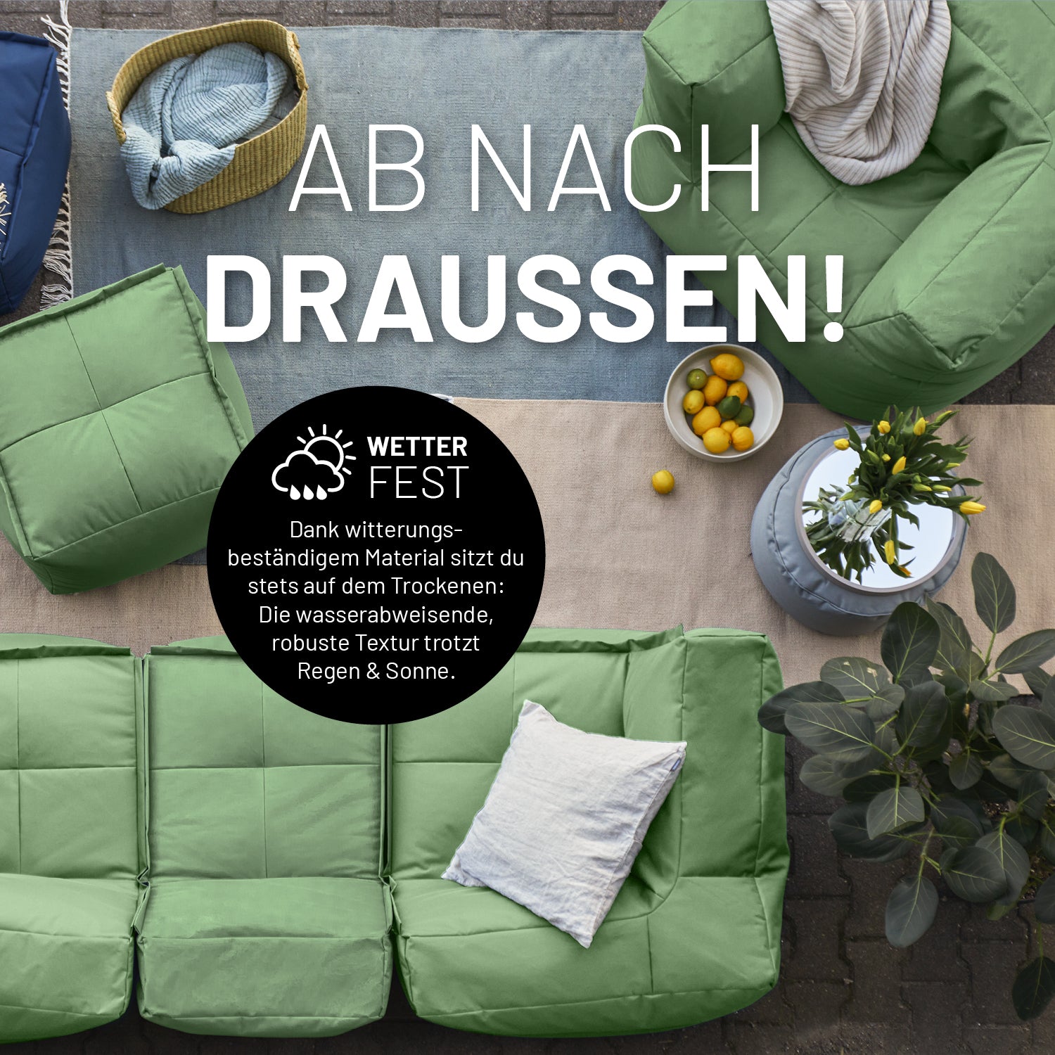 Basic Set (5-tlg.) - Modulares System - In- & outdoor - Pastell Grün