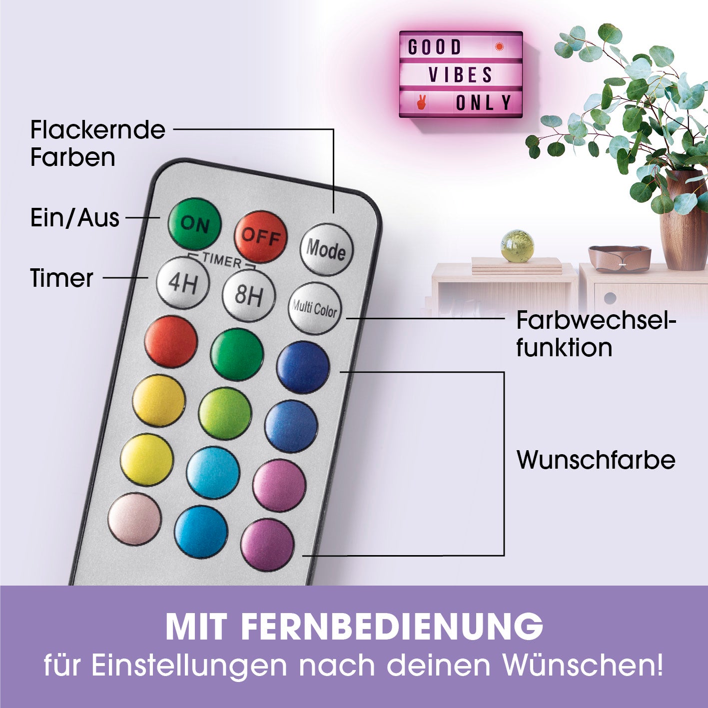 LED-Leuchtkasten A5 - 173 Buchstaben & 150 Emojis