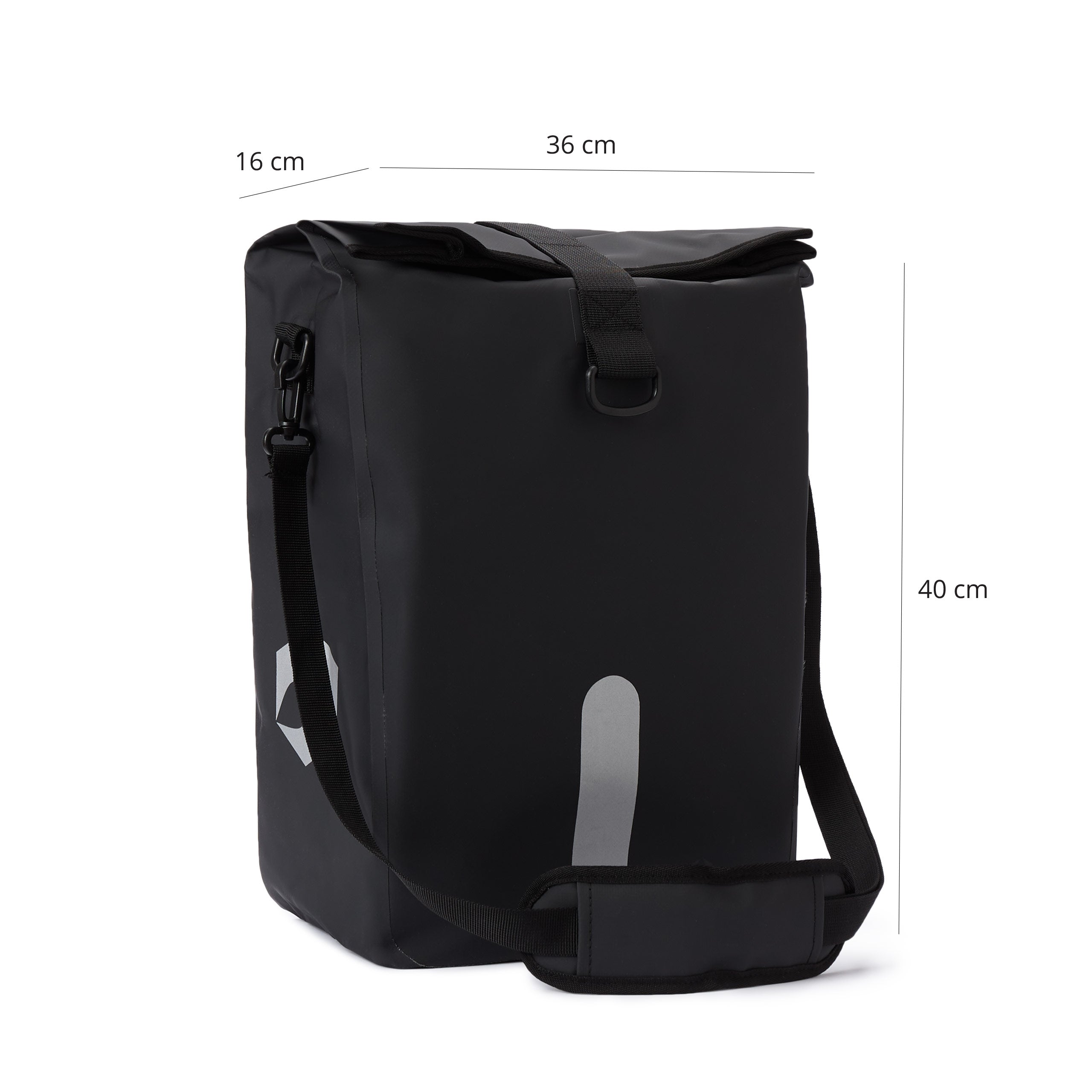 Wasserdichte Fahrradtasche Roll-Top - 21 L - Schwarz