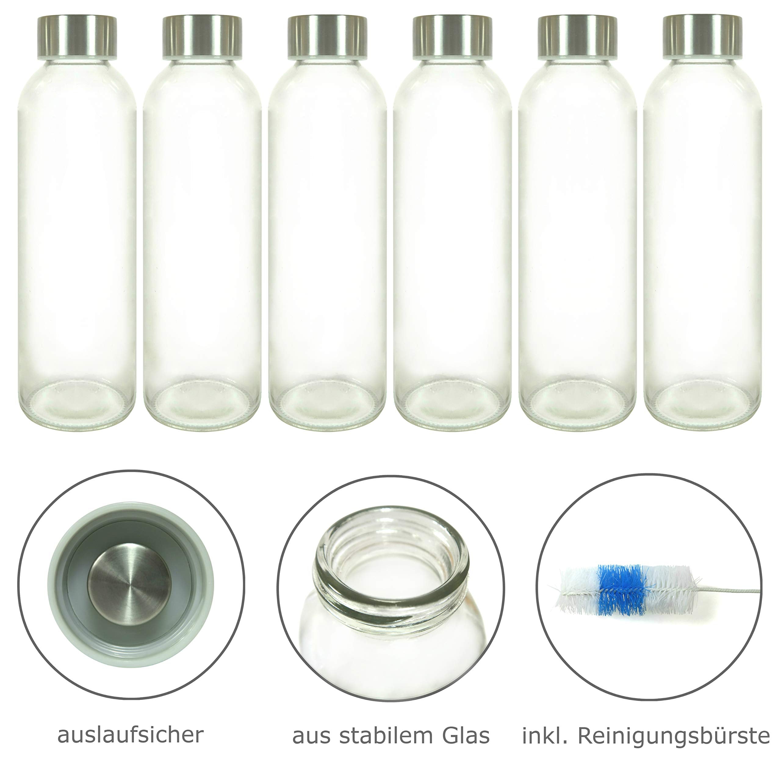 Glasflaschen-Set - 6 Stück à 500 ml