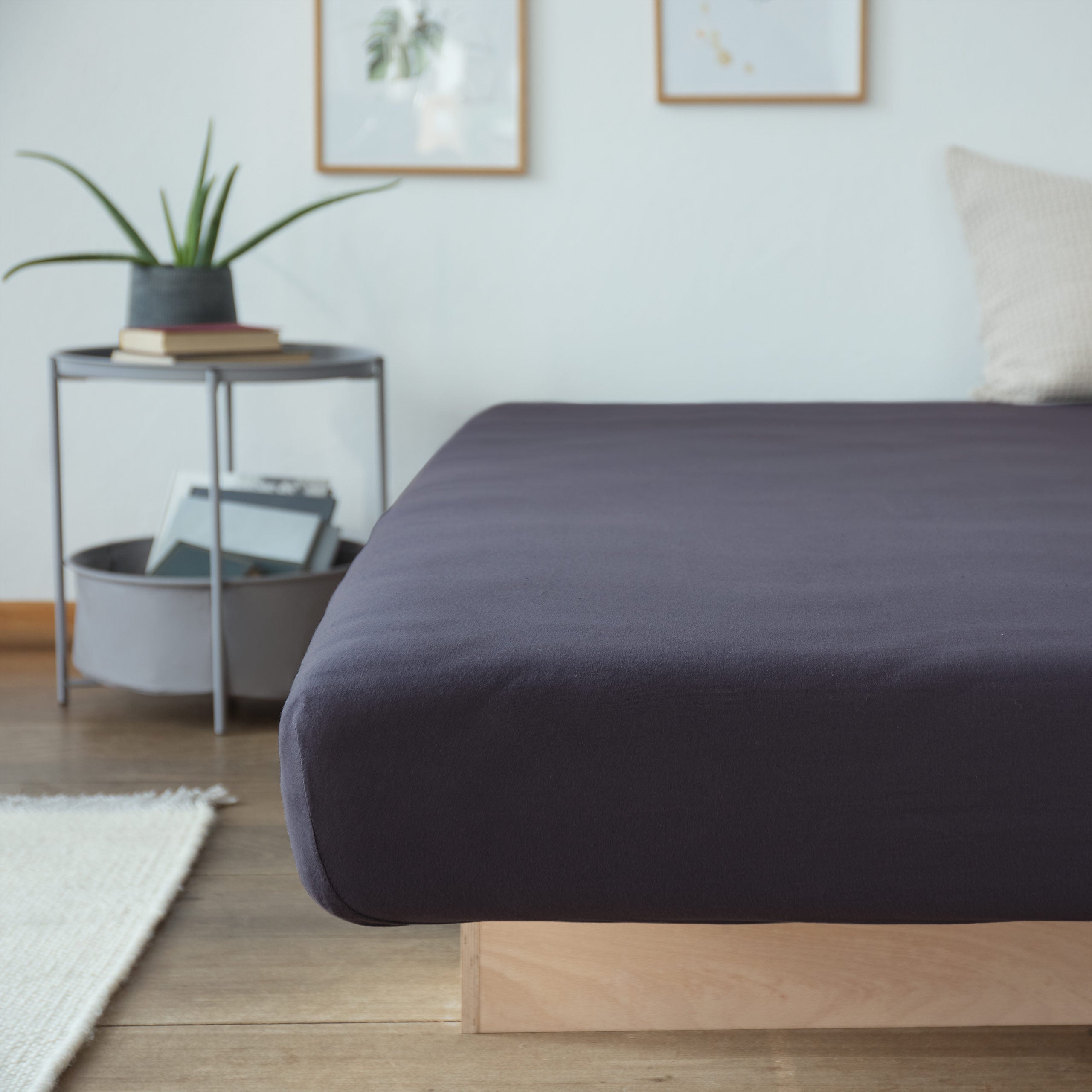 Comfort Jersey Spannbettlaken - 160 g/m² 100% Baumwolle - 140-160 x 200 cm - Anthrazit