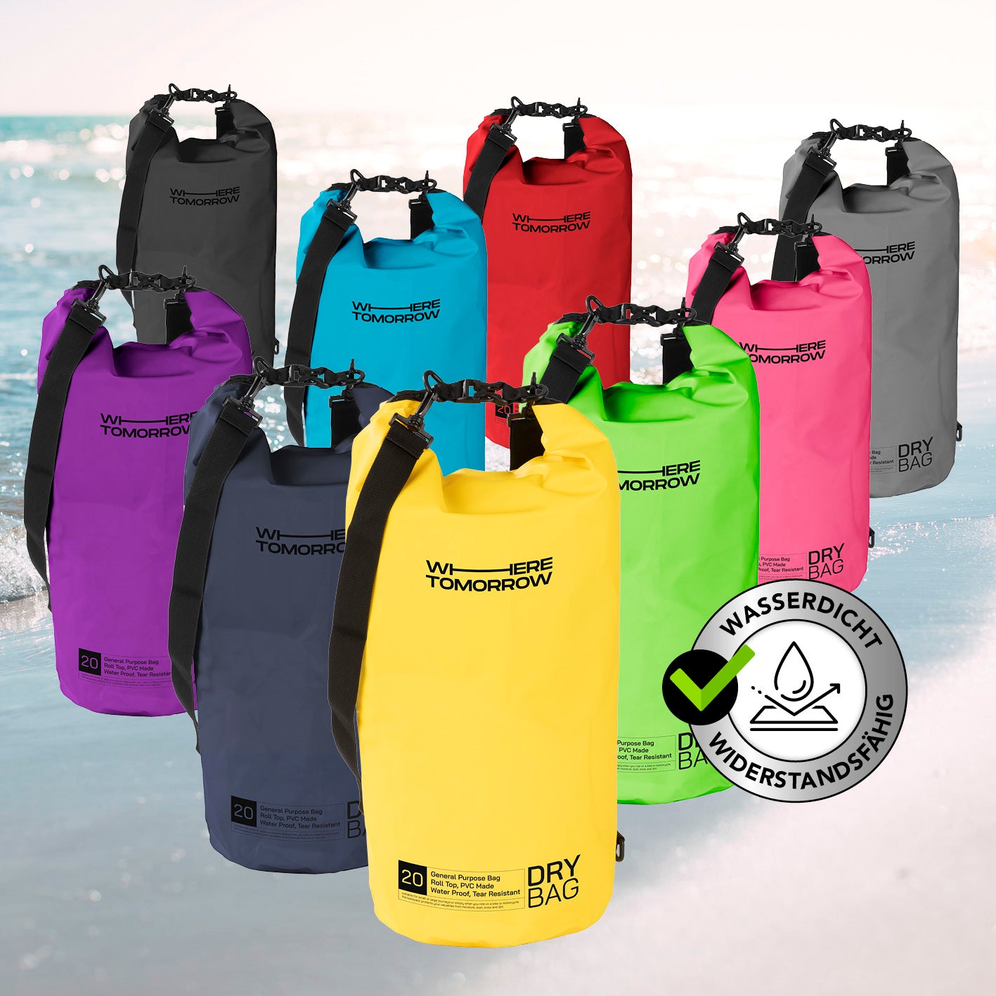 Dry Bag 20L - Style 01 - Gelb