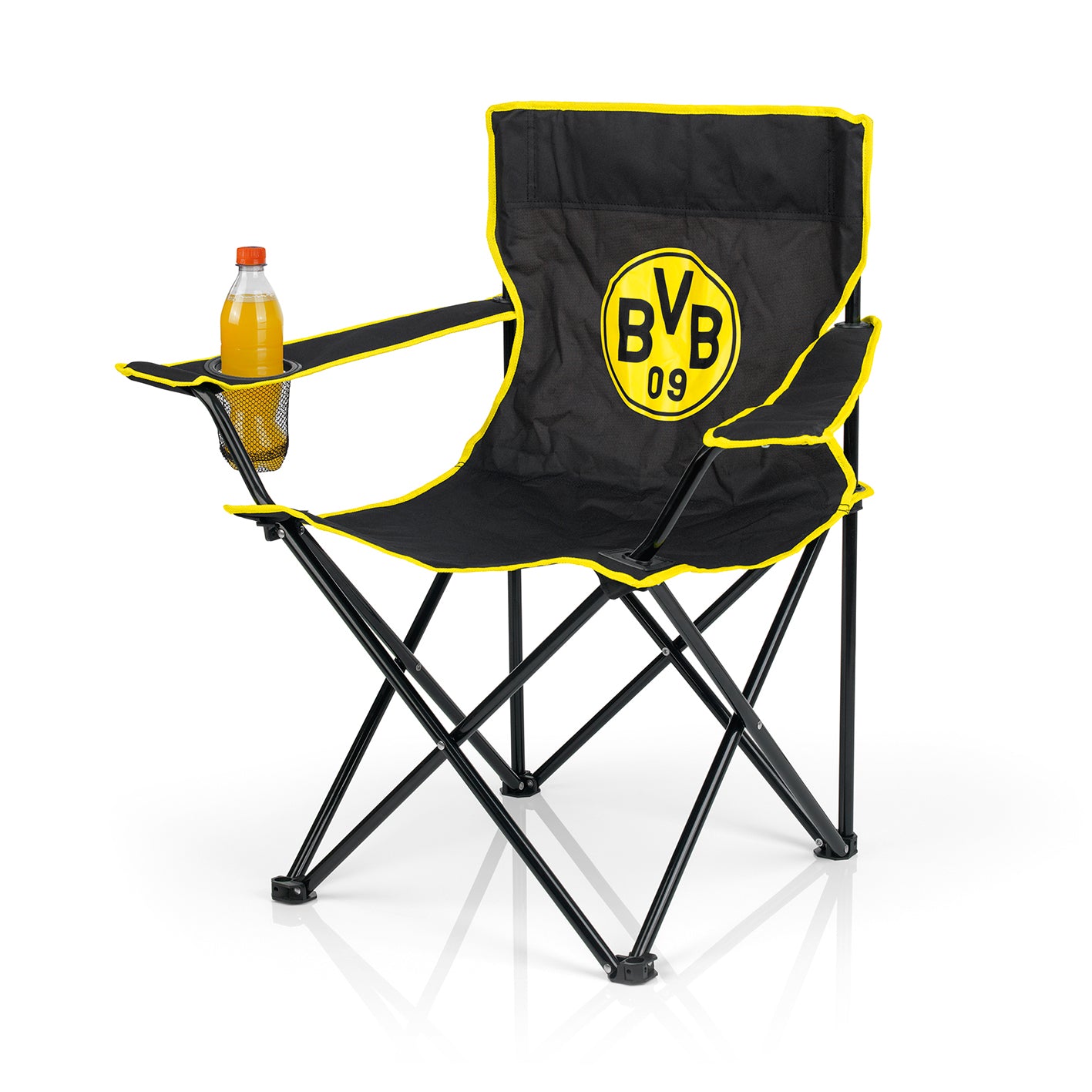 BVB Campingstuhl faltbar - 80x50 cm - schwarz/gelb mit Logo