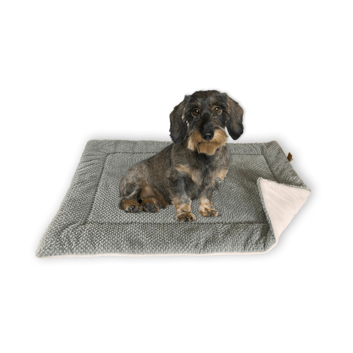 FLUFFINO® Hundedecke/Hundekissen - Wildlederimitat - Größe S (73 x 45 cm) - grau
