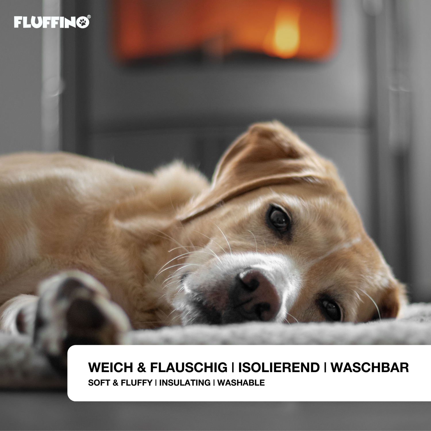 FLUFFINO® Hundedecke/Hundekissen - Wildlederimitat - Größe L (104 x 68 cm) - grau