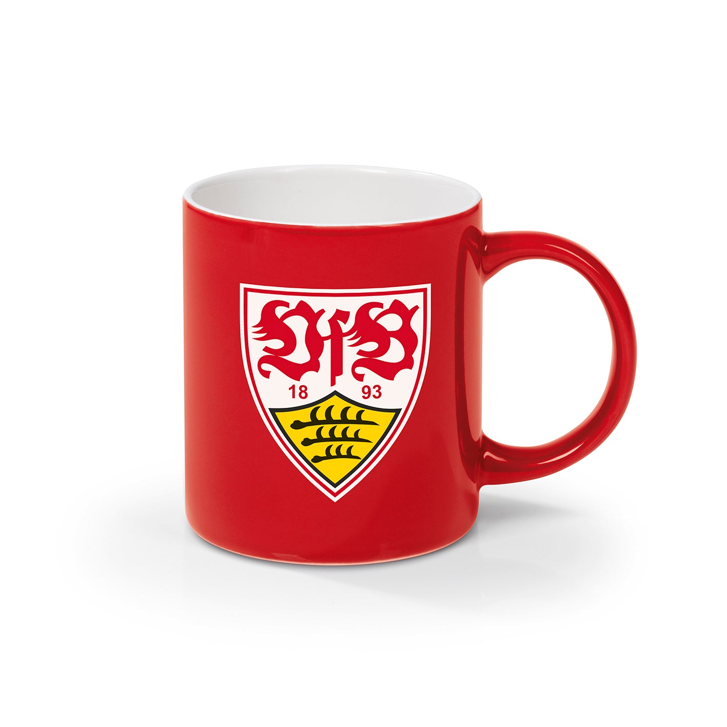 Kaffeebecher - 350 ml - rot/weiß mit Logo