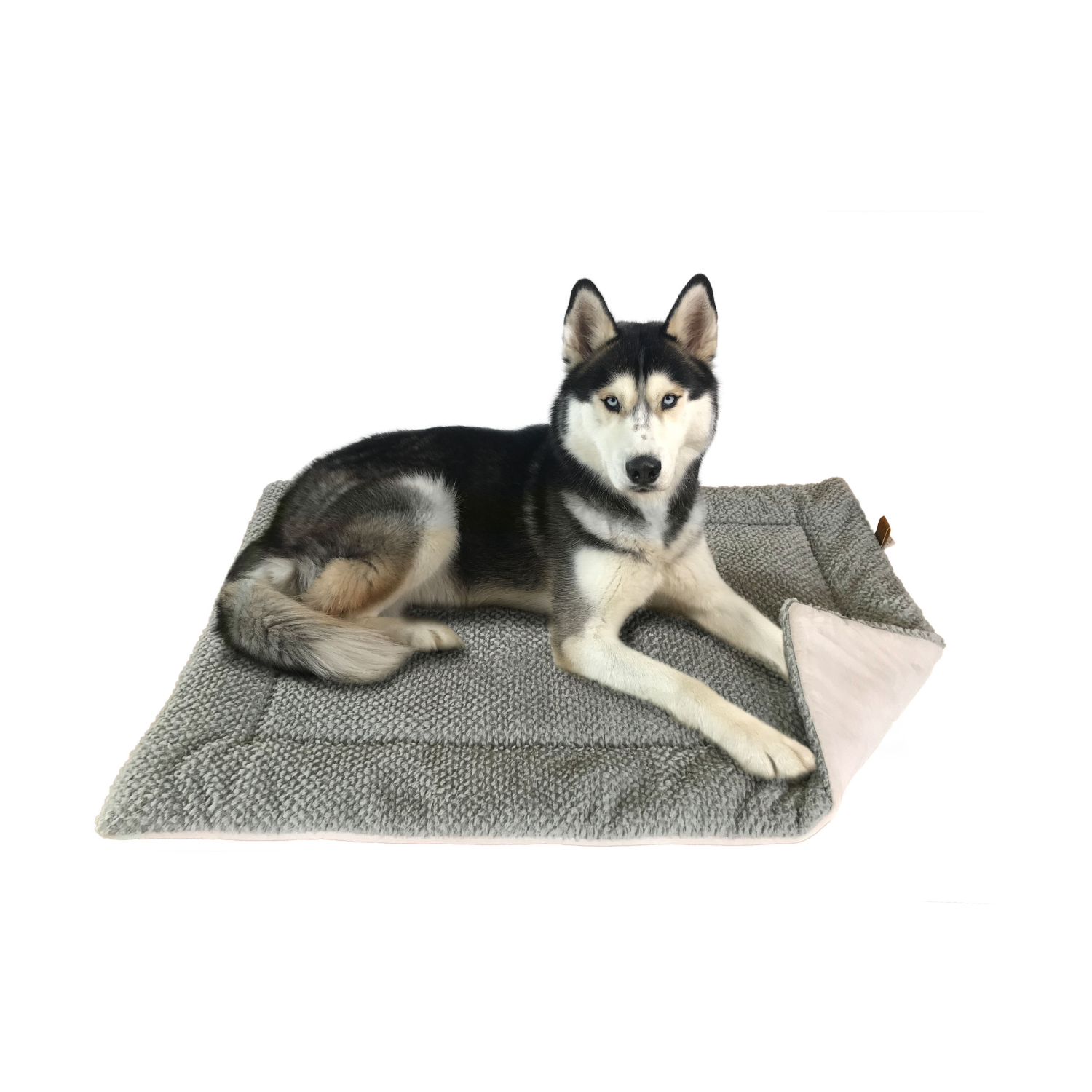 FLUFFINO® Hundedecke/Hundekissen - Wildlederimitat - Größe L (104 x 68 cm) - grau