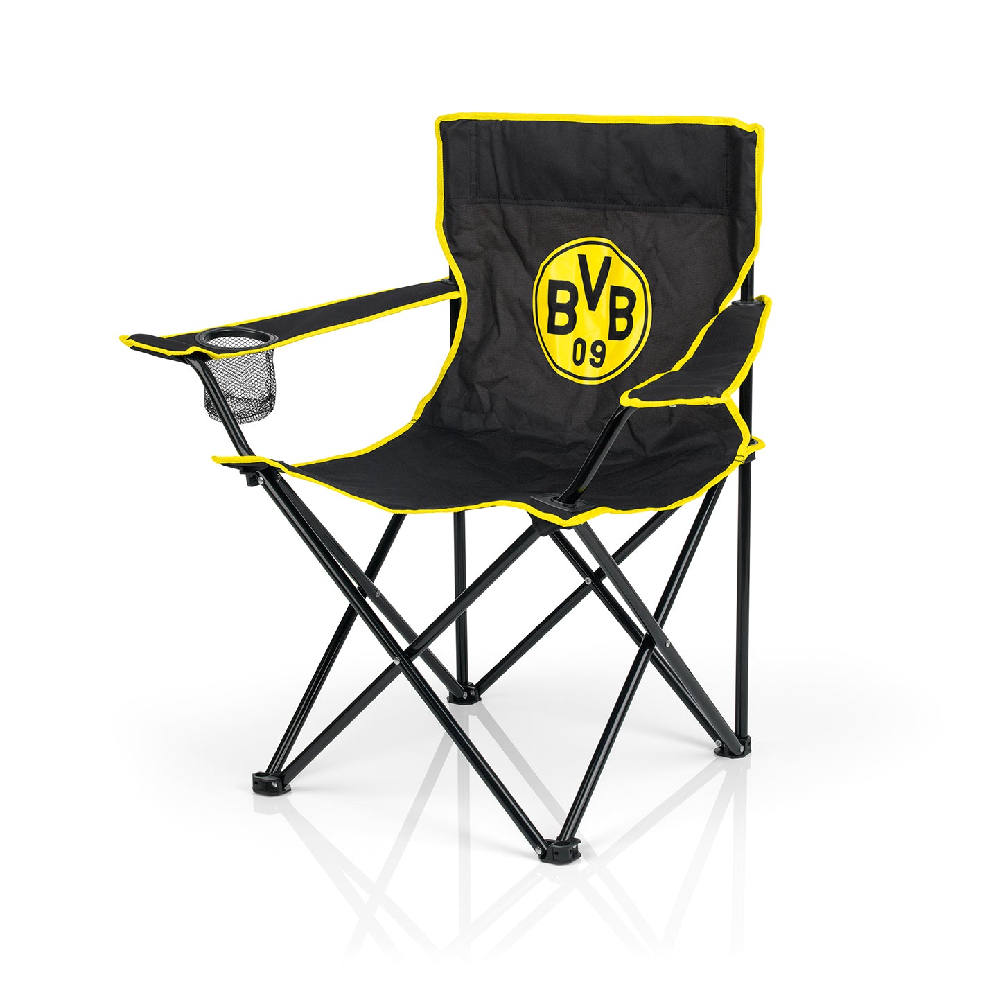 Campingstuhl faltbar - 80x50 cm - schwarz/gelb mit Logo