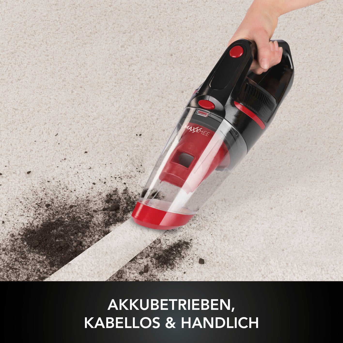 Akku-Handstaubsauger Nass & Trocken - rot/schwarz