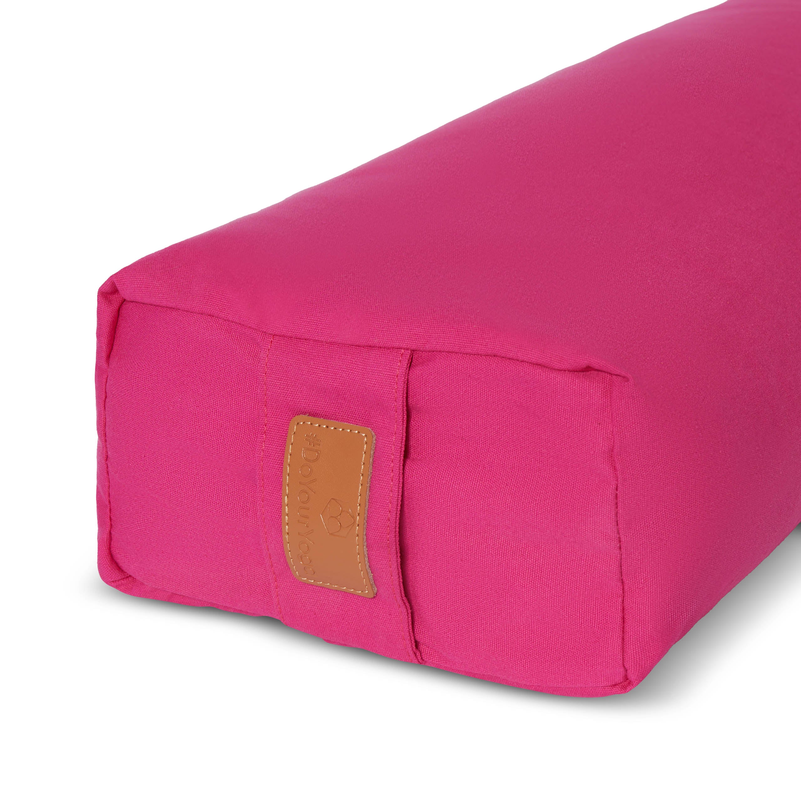 Yoga-Bolster Paravati - gefüllt mit Bio-Buchweizenschalen - 67 x 22 x 13 cm - Pink