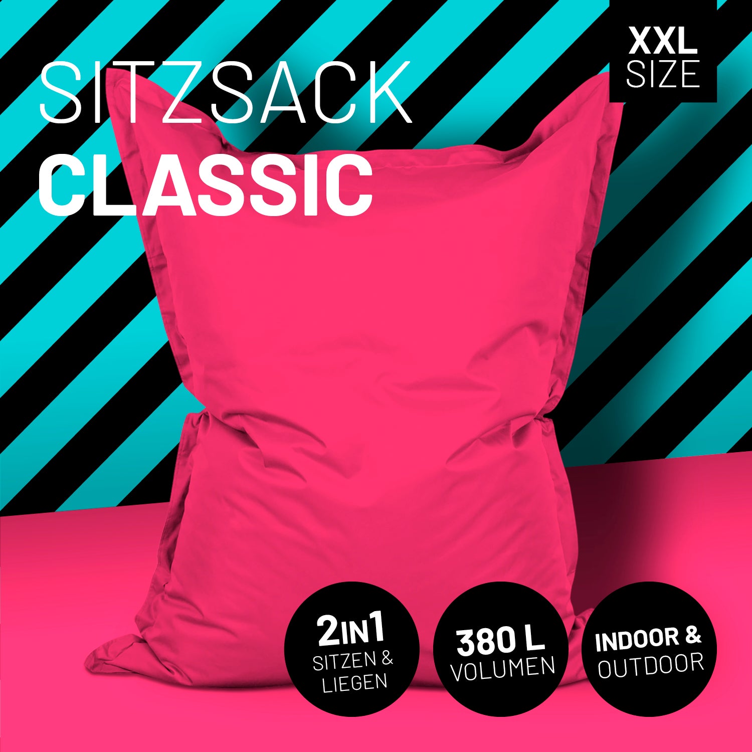 Sitzsack Classic XXL (380 L) - indoor & outdoor - Pink