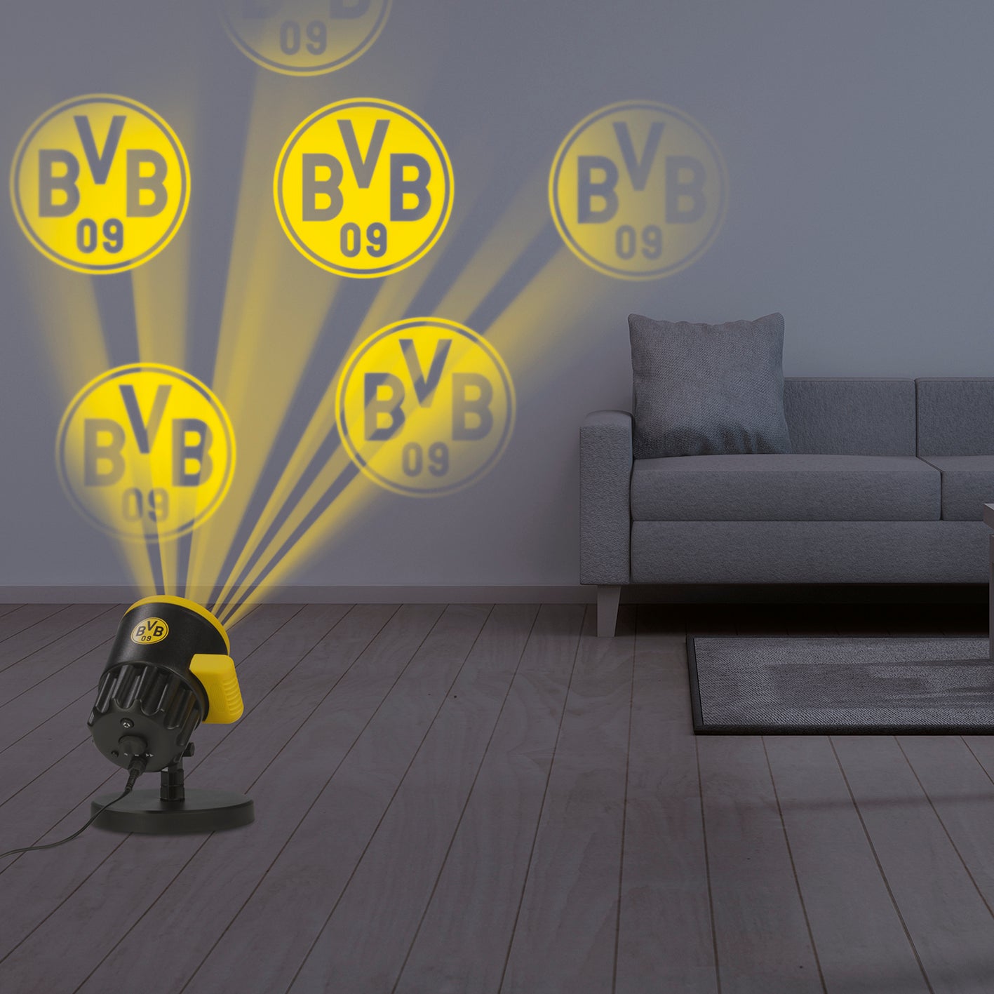 LED-Motivstrahler - Projiziert das BVB-Logo - Für innen & außen