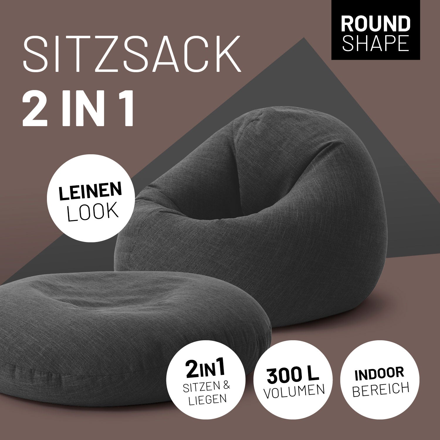 Sitzsack Interior Line (300 L) - indoor - Dunkelgrau