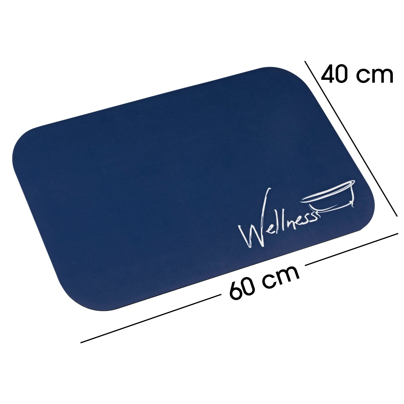 Badematte Wellness - 40x60 cm - blau