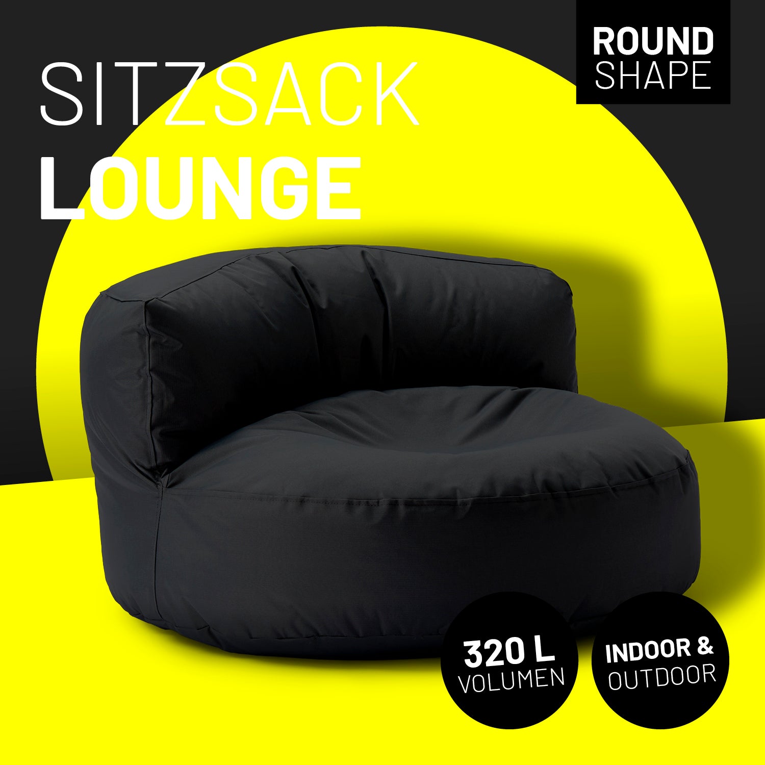 Sitzsack Lounge (320 L) - In- & outdoor - Schwarz