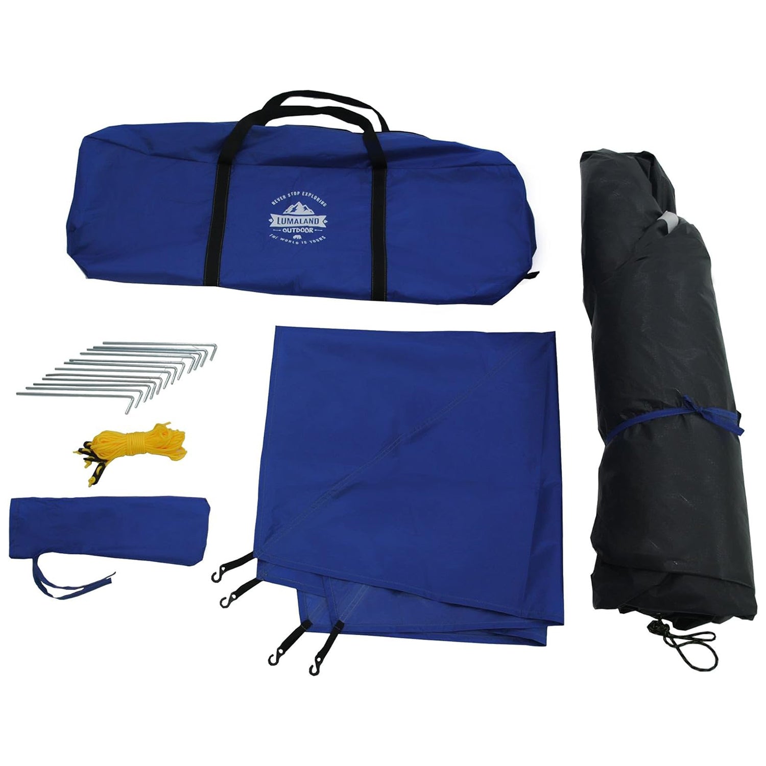 Pop Up Familienzelt Wurfzelt 3 Personen Zelt - 215 x 195 x 120 cm - Blau