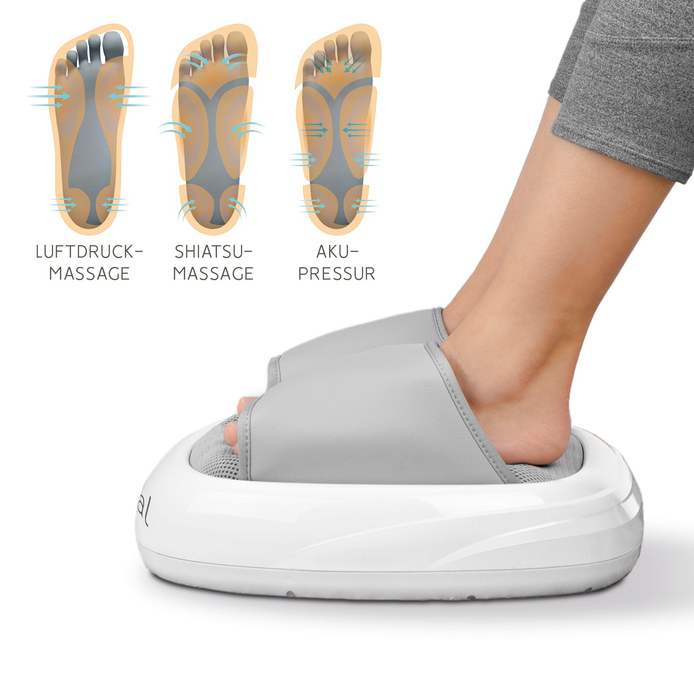Fuß-Massagegerät Akupressur - weiß/grau