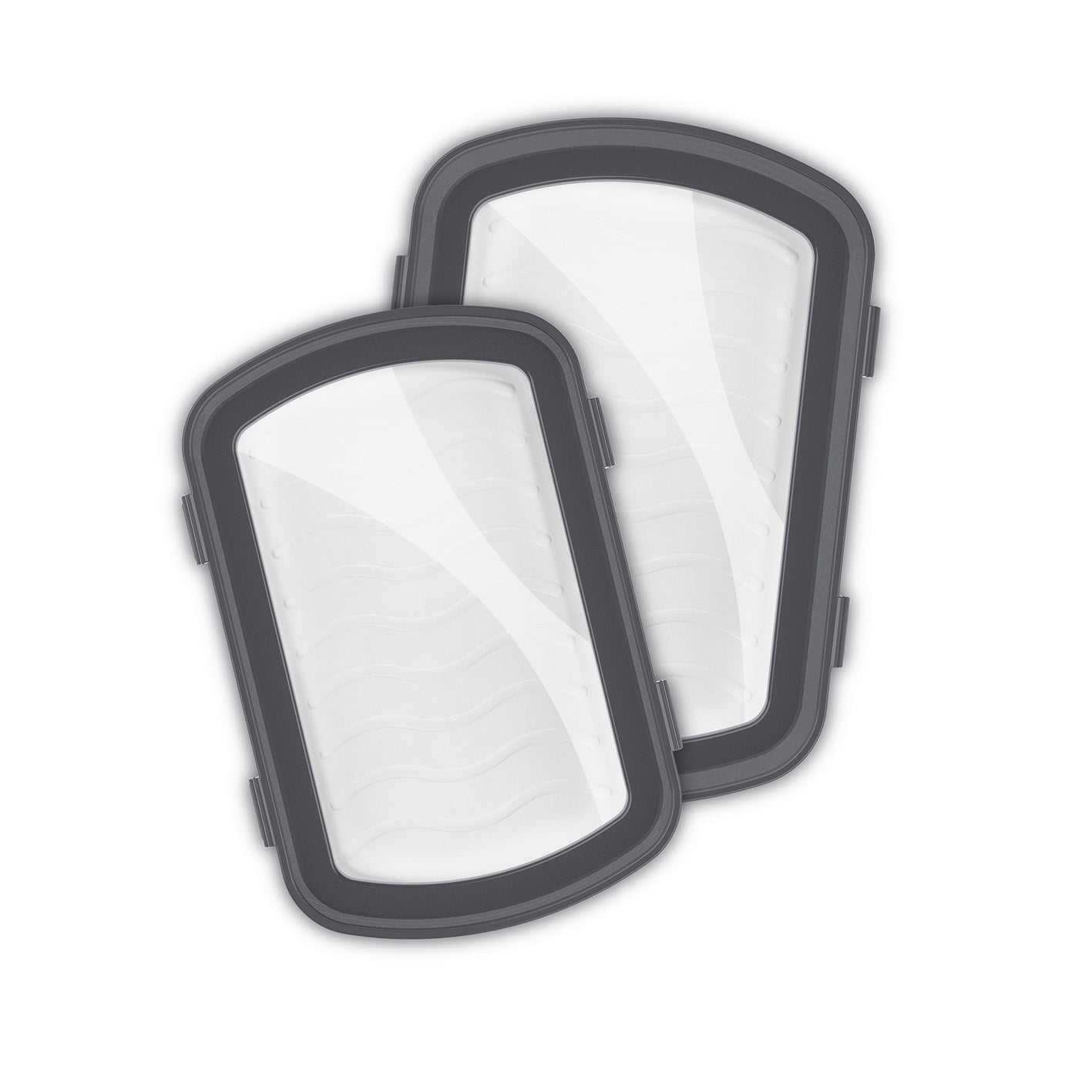 Frischhalteplatten mit flexiblem Deckel - 4-tlg. - grau/weiß
