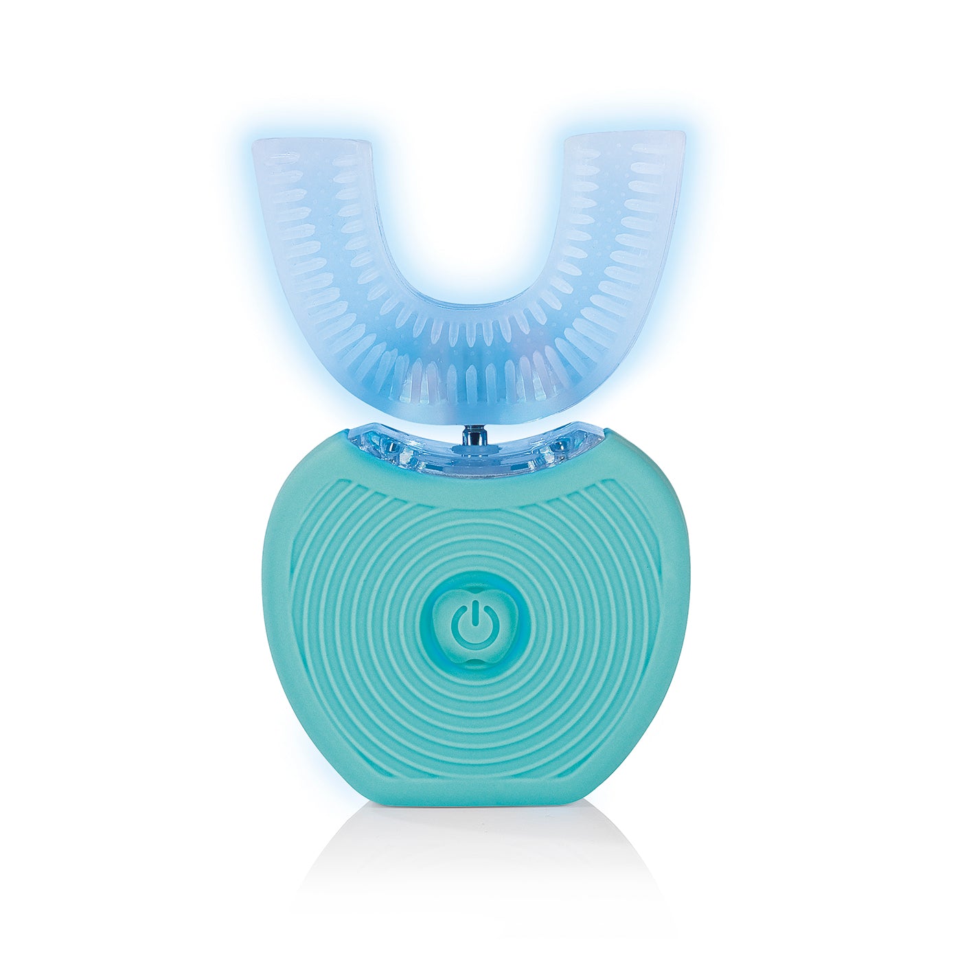 Schall-Zahnbürste - 360°-Borsten - LED-Blaulicht & Vibration - weiß/türkis