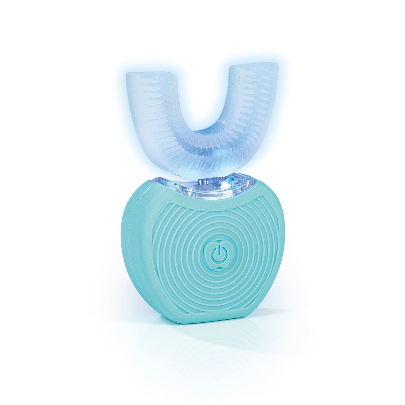 Schall-Zahnbürste - 360°-Borsten - LED-Blaulicht & Vibration - weiß/türkis