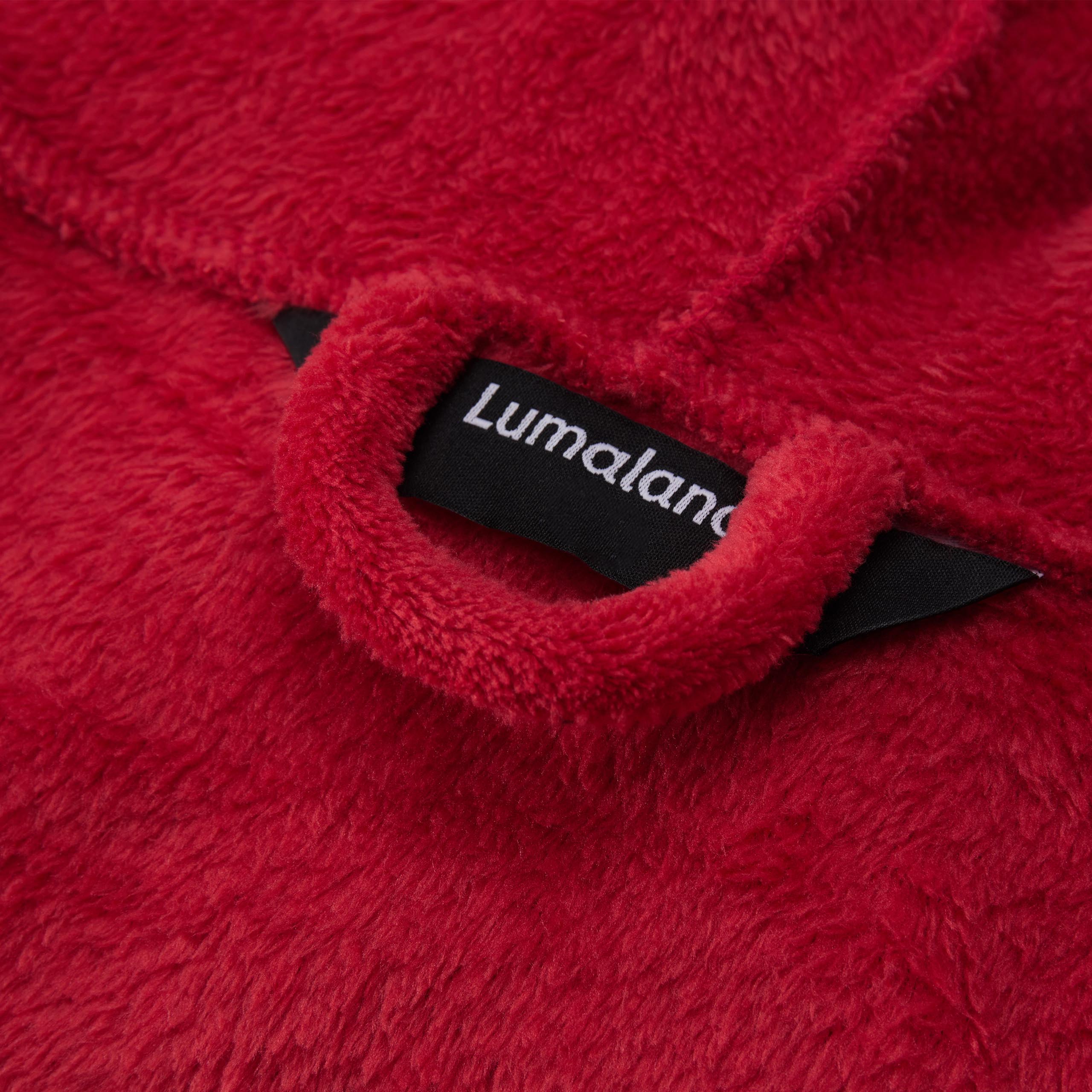 Luxury Mikrofaser Bademantel mit Kapuze für Damen und Herren - Rot - Größe XXL