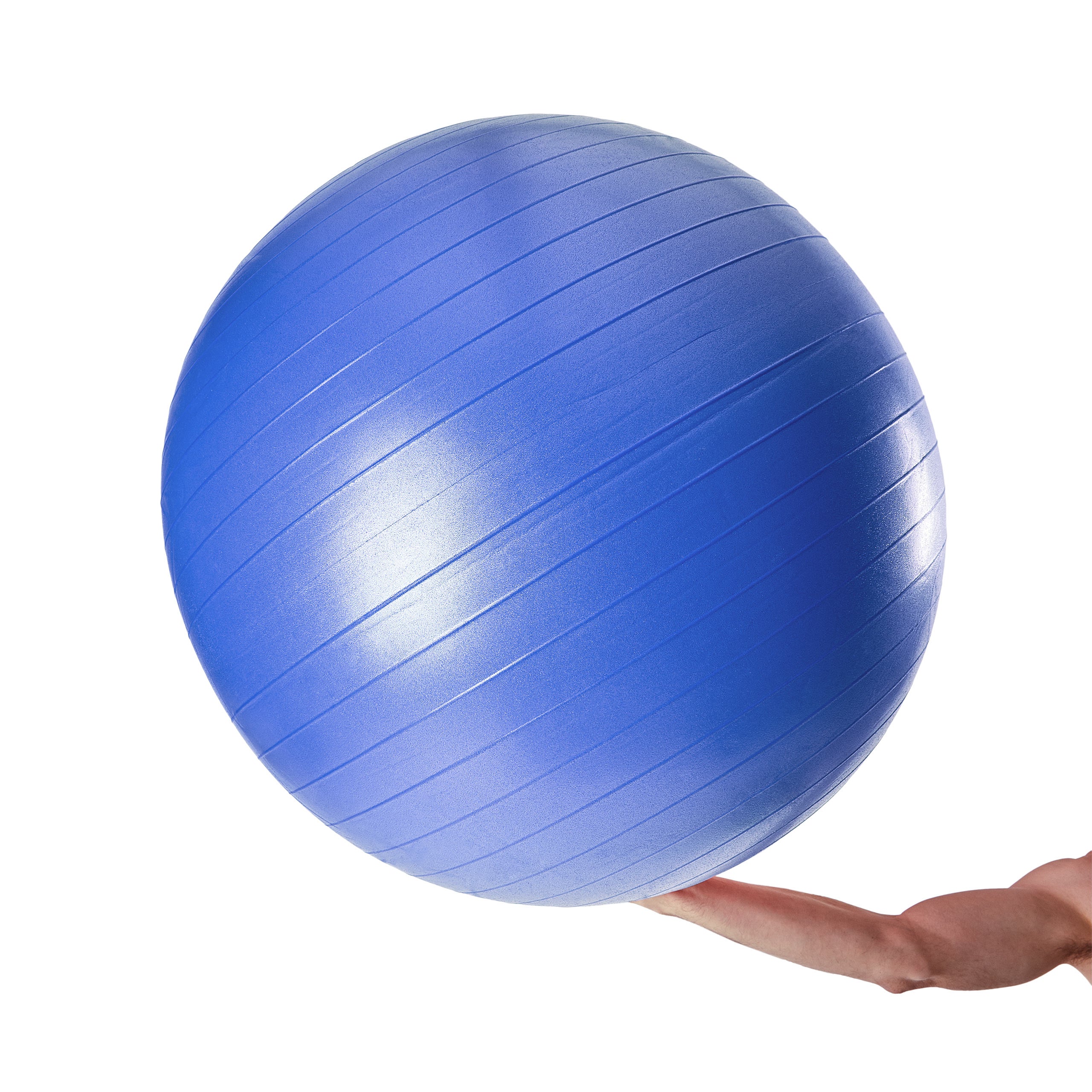Gymnastikball inkl. Ballpumpe - Fitness Sitzball - Blau - 65 cm