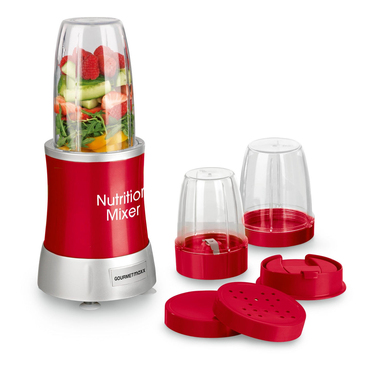 GOURMETmaxx Nutrition Mixer Deluxe - Edelstahl/rot
