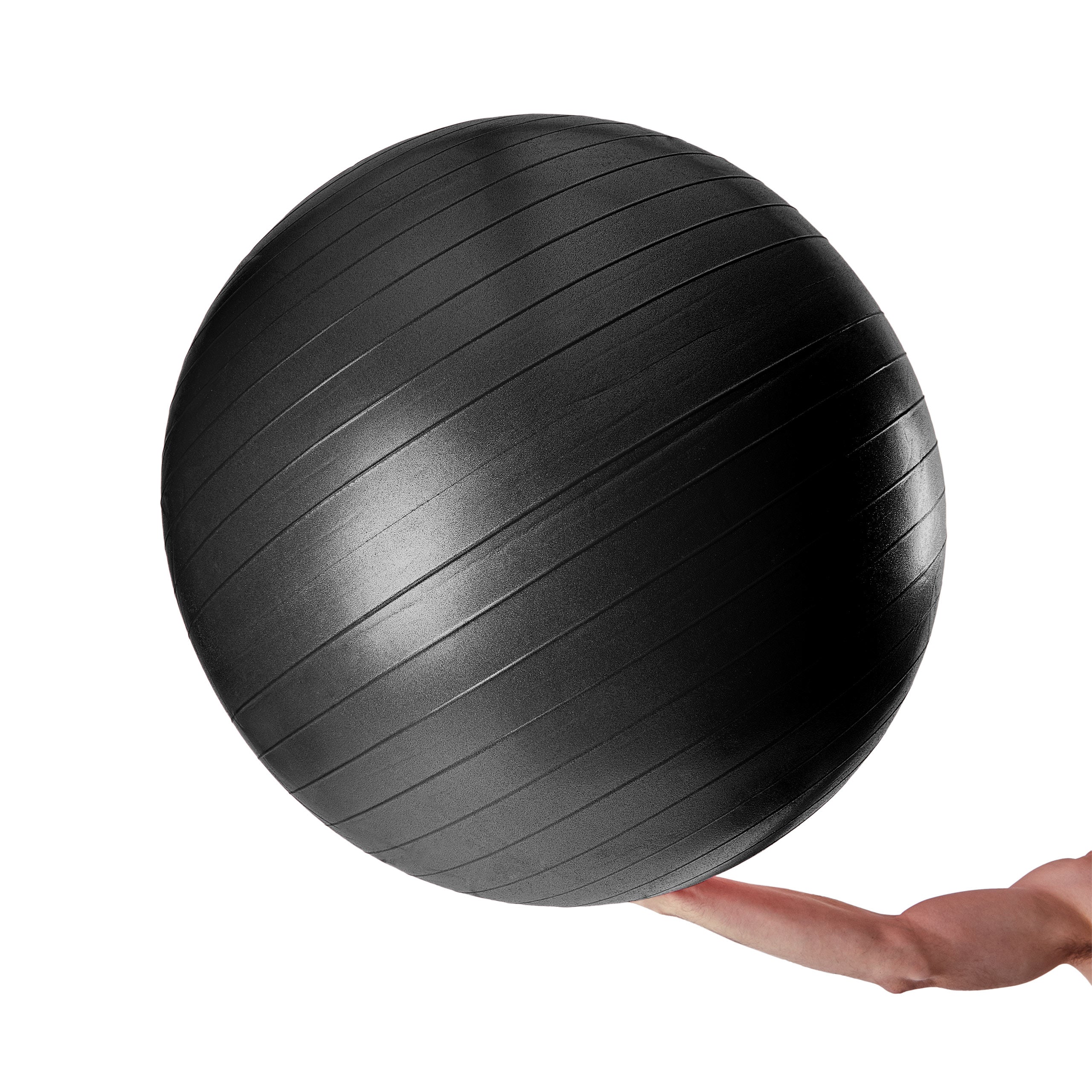Gymnastikball inkl. Ballpumpe - Fitness Sitzball - Schwarz - 55 cm