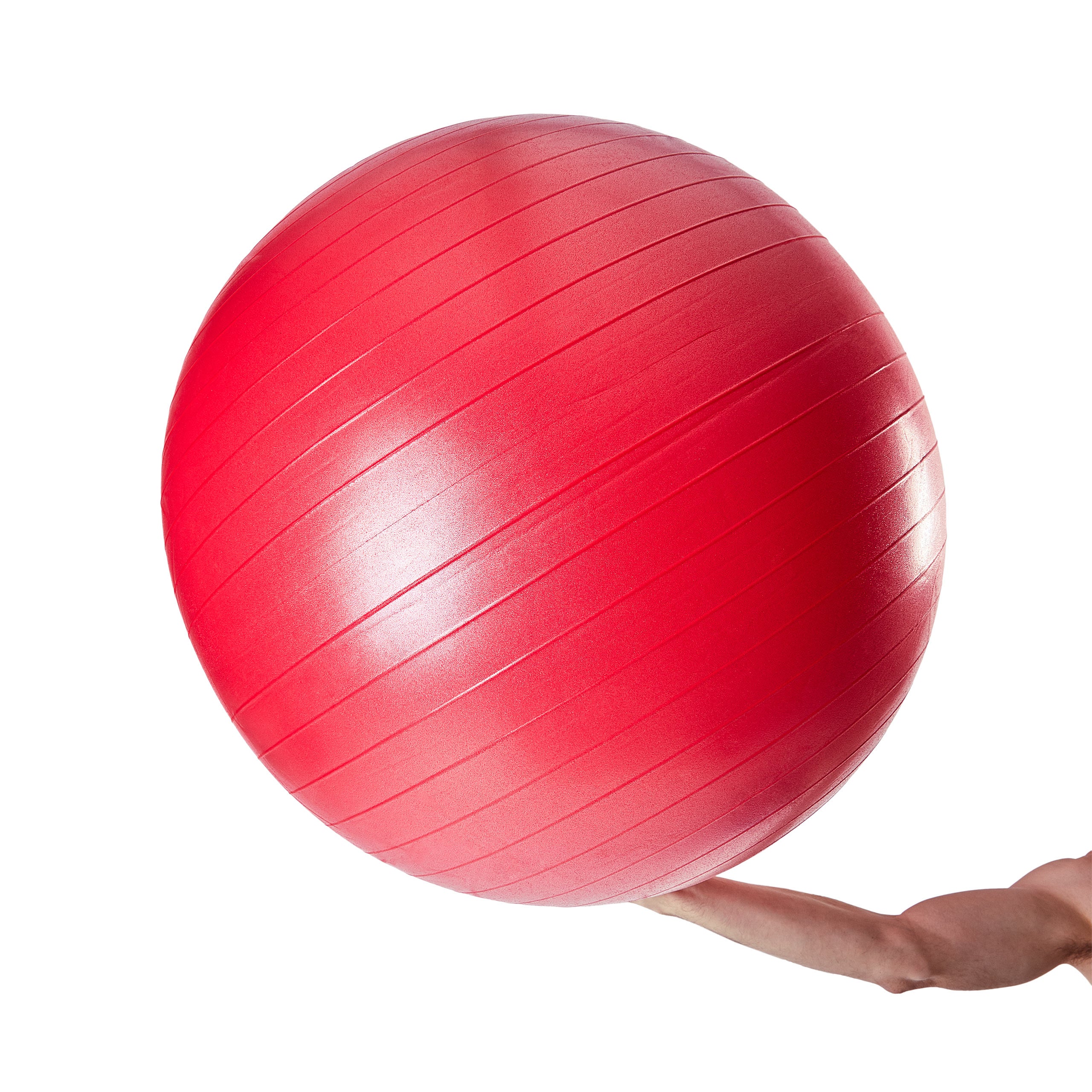 Gymnastikball inkl. Ballpumpe - Fitness Sitzball - Rot - 85 cm