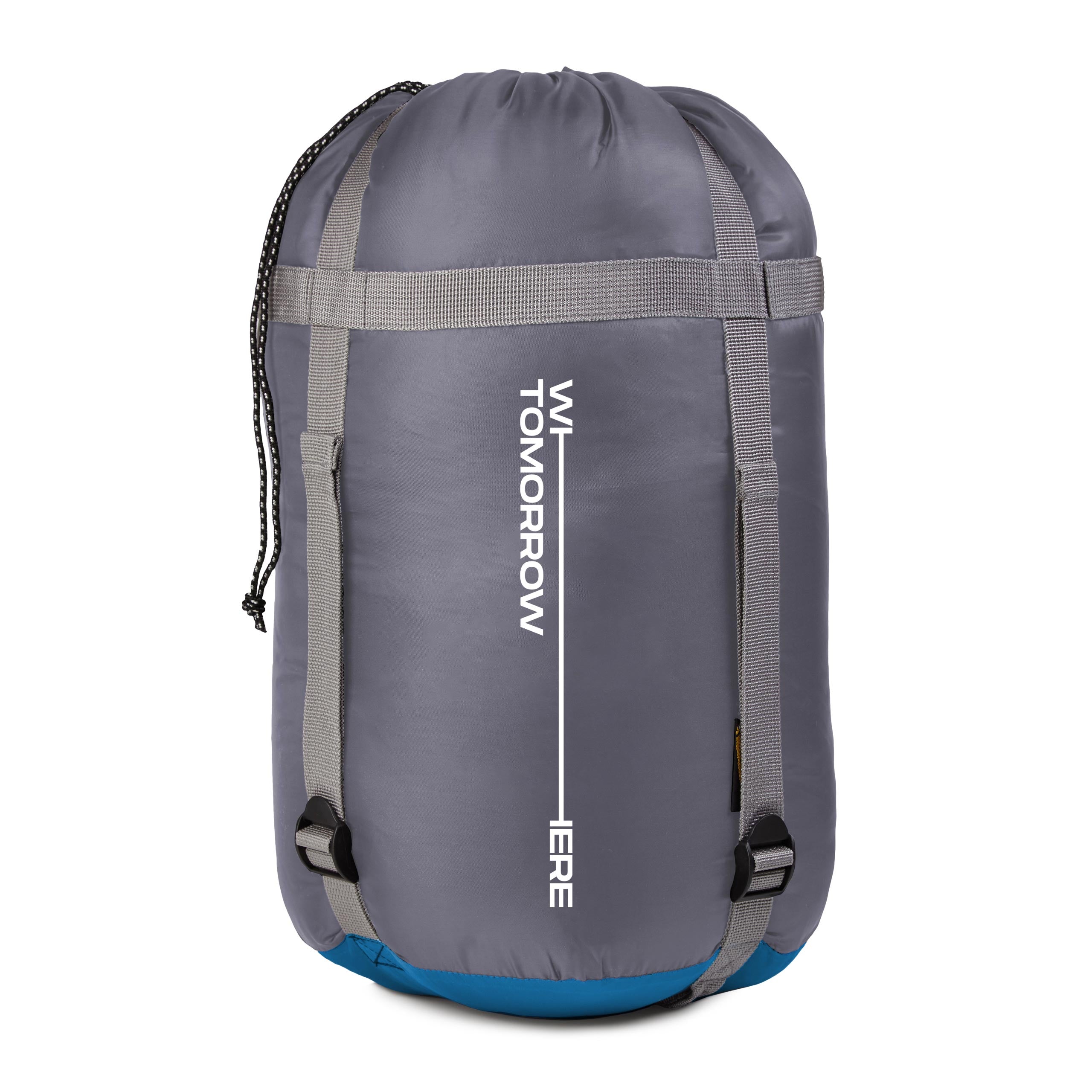 Camping Schlafsack Classic - Mumienschlafsack mit Tasche - 230 x 80 x 55 cm - Blau