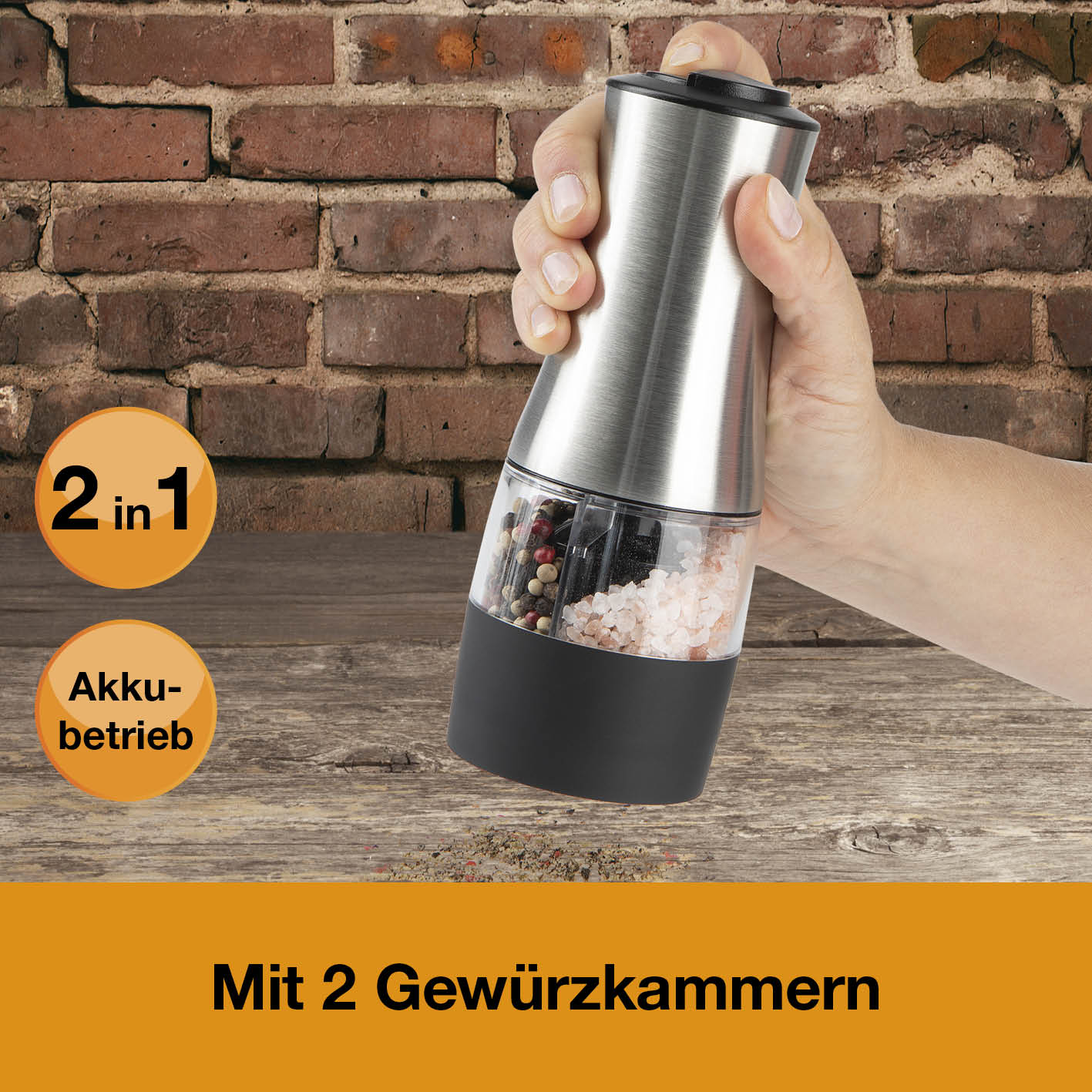 Kochwerk Akku-Salz- & Pfeffermühle - Schwarz