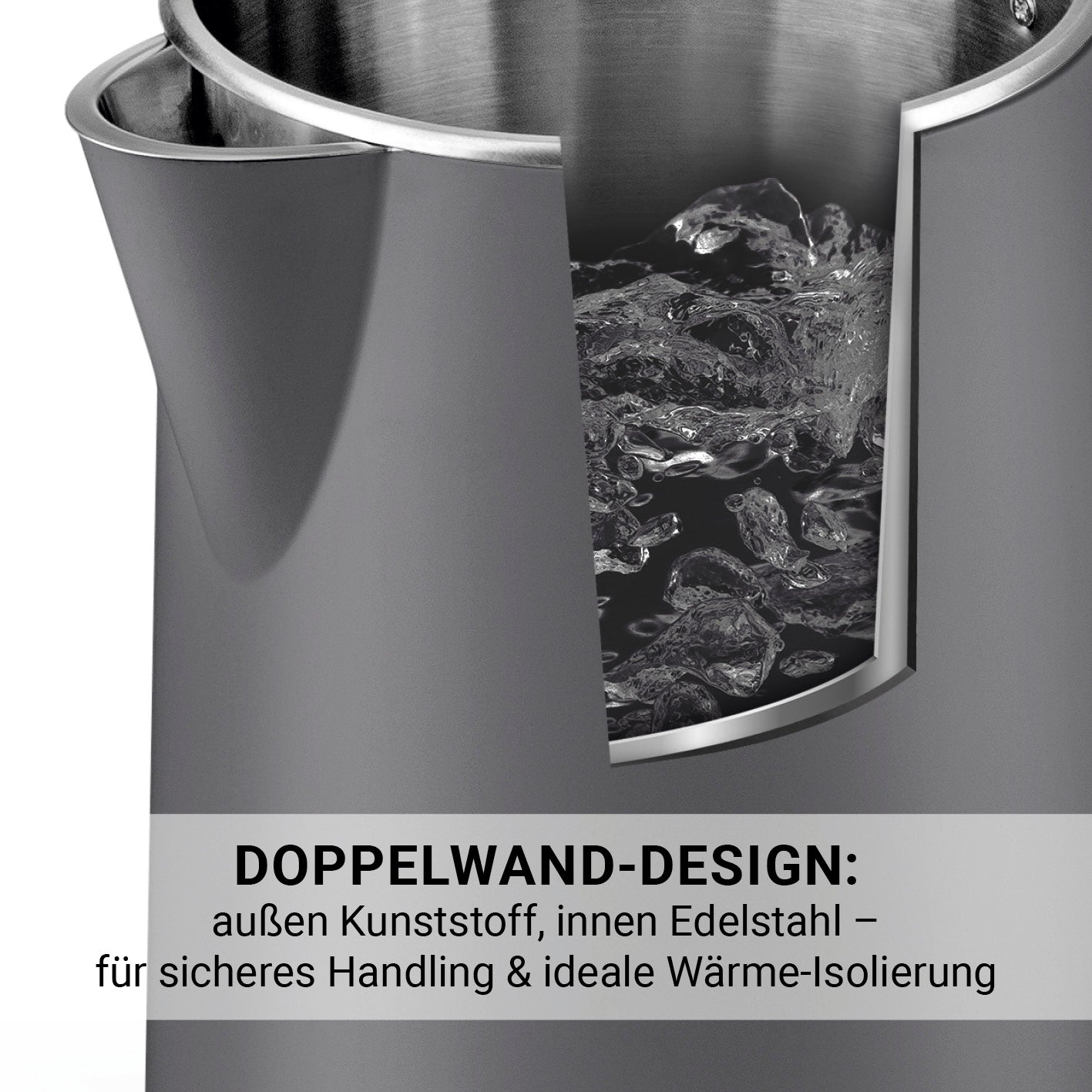 Wasserkocher Nordic Grey Edition - Fassungsvermögen 1,5 Liter