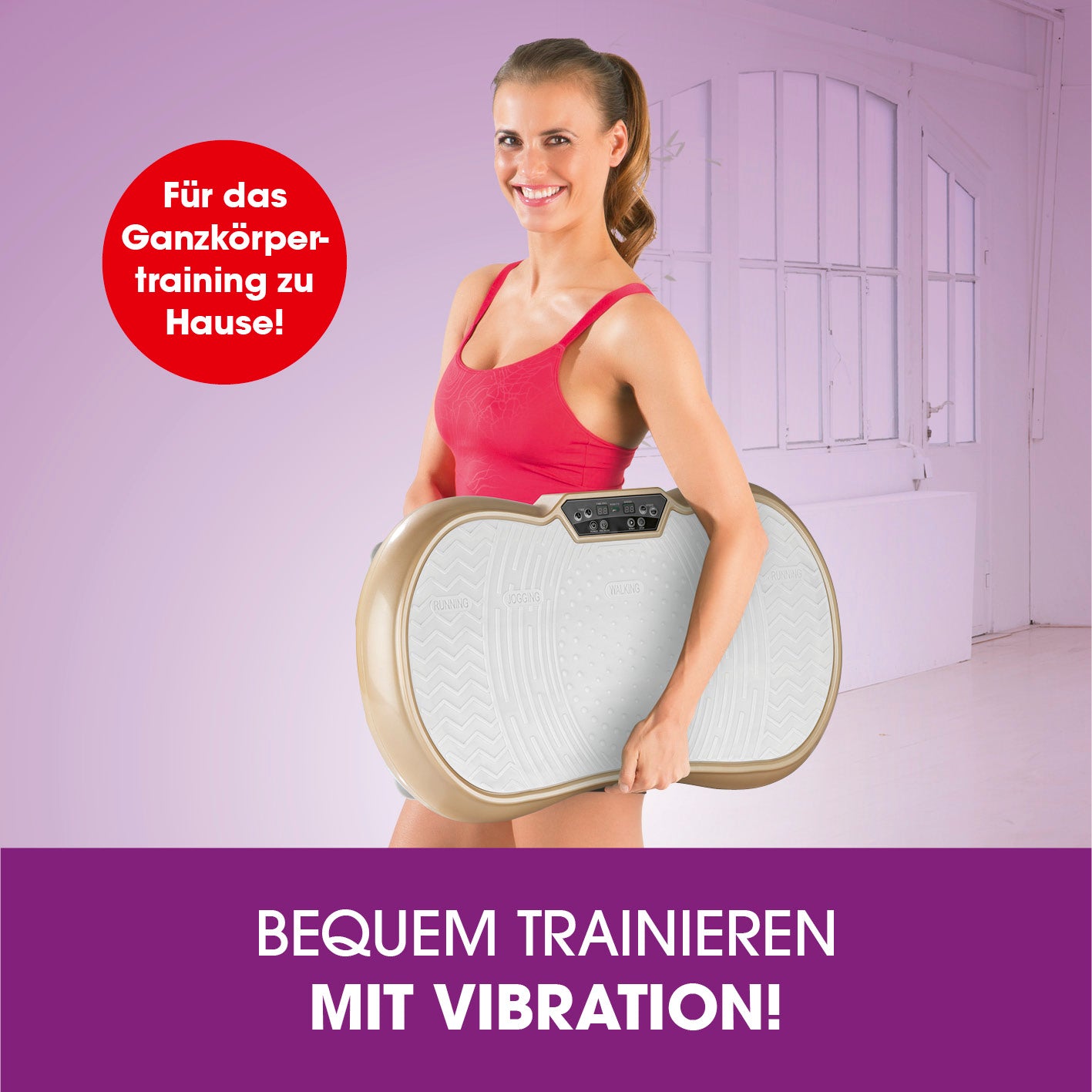 Vibrationstrainer mit Expanderbändern - weiß/champagner