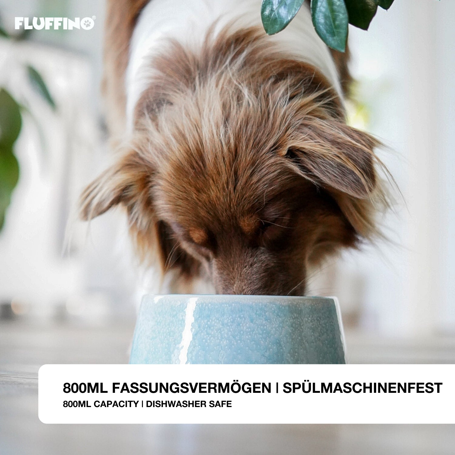 Hundenapf / Futternapf Keramik - 800 ml - Lebensmittelecht - Blau