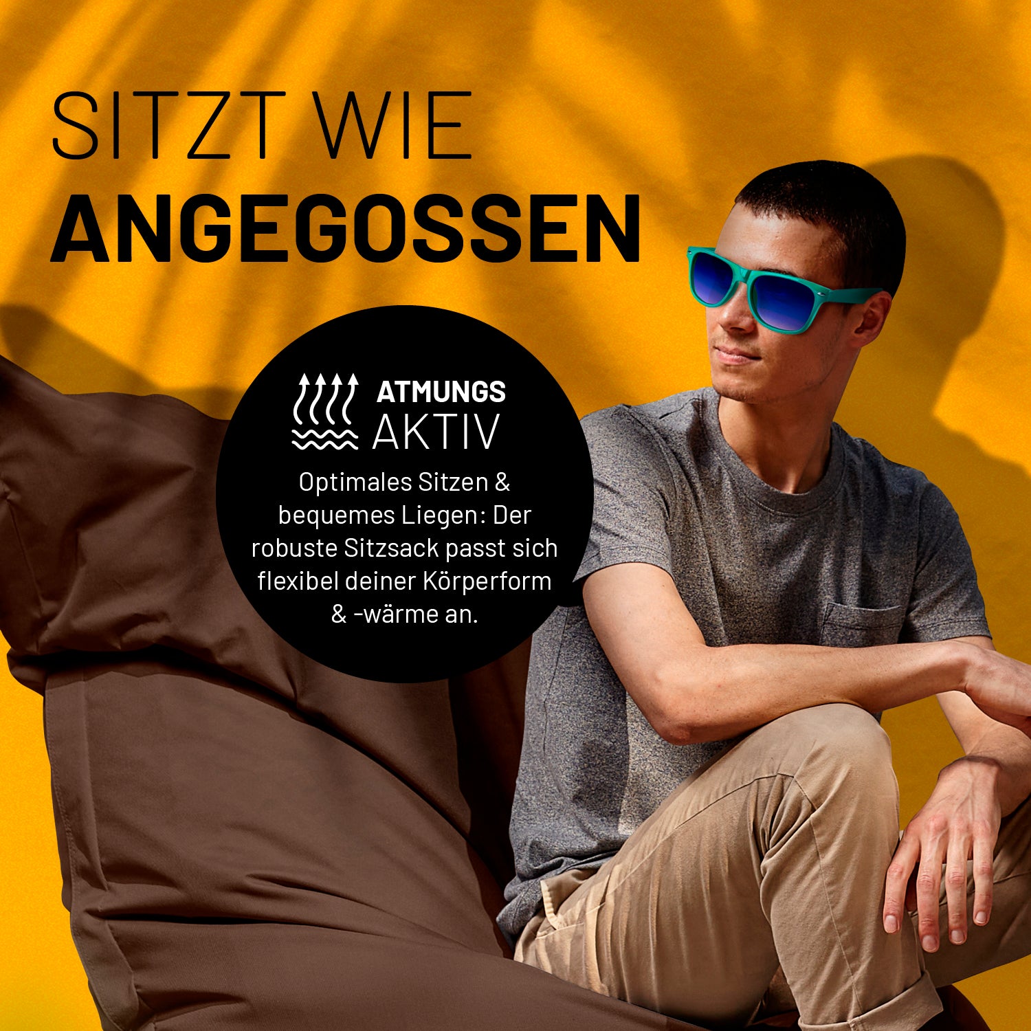 Sitzsack Classic XXL (380 L) - indoor & outdoor - Braun