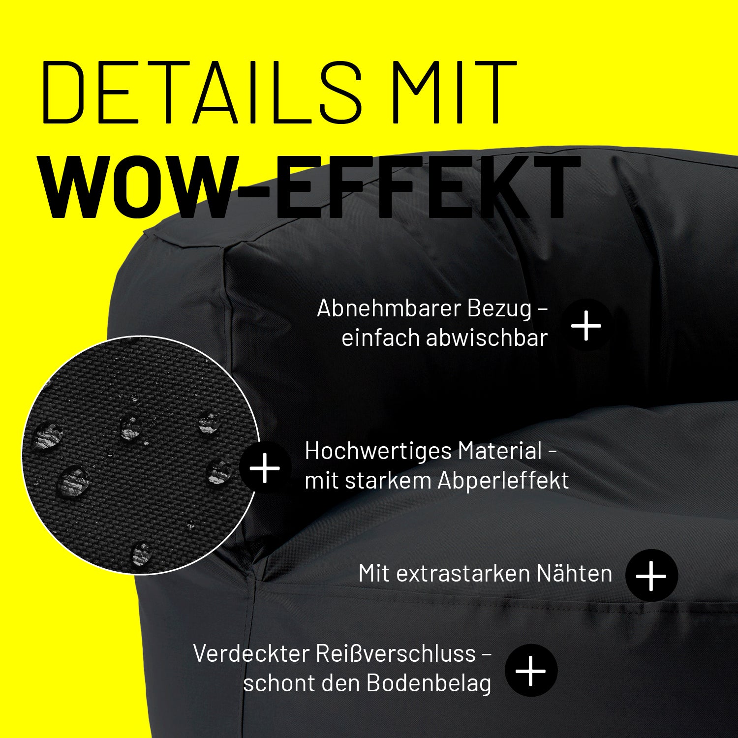 Sitzsack Lounge (320 L) - indoor & outdoor - Schwarz