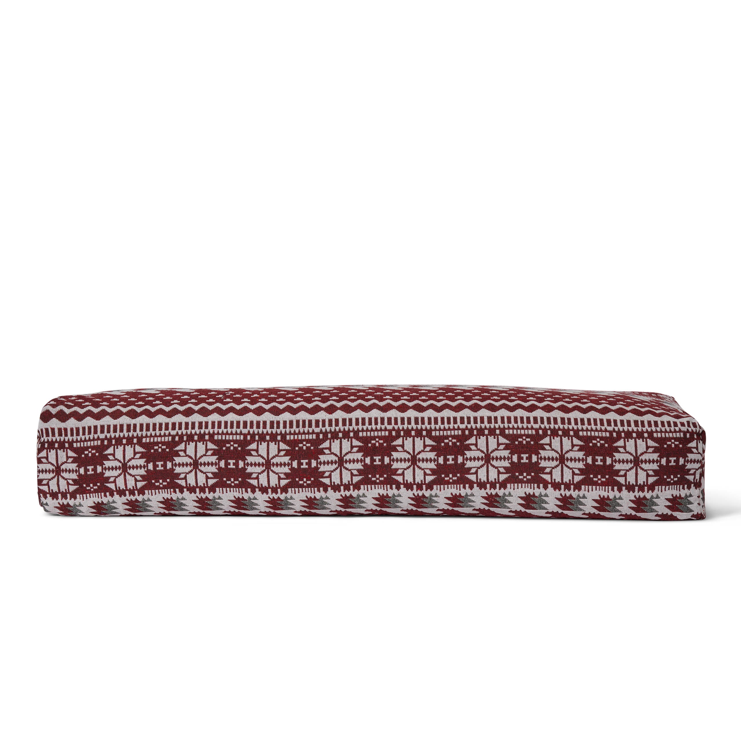 Yoga-Bolster Paravati - gefüllt mit Bio-Dinkelspelz - 67 x 22 x 13 cm - Style 9 (Rot-Weiß)